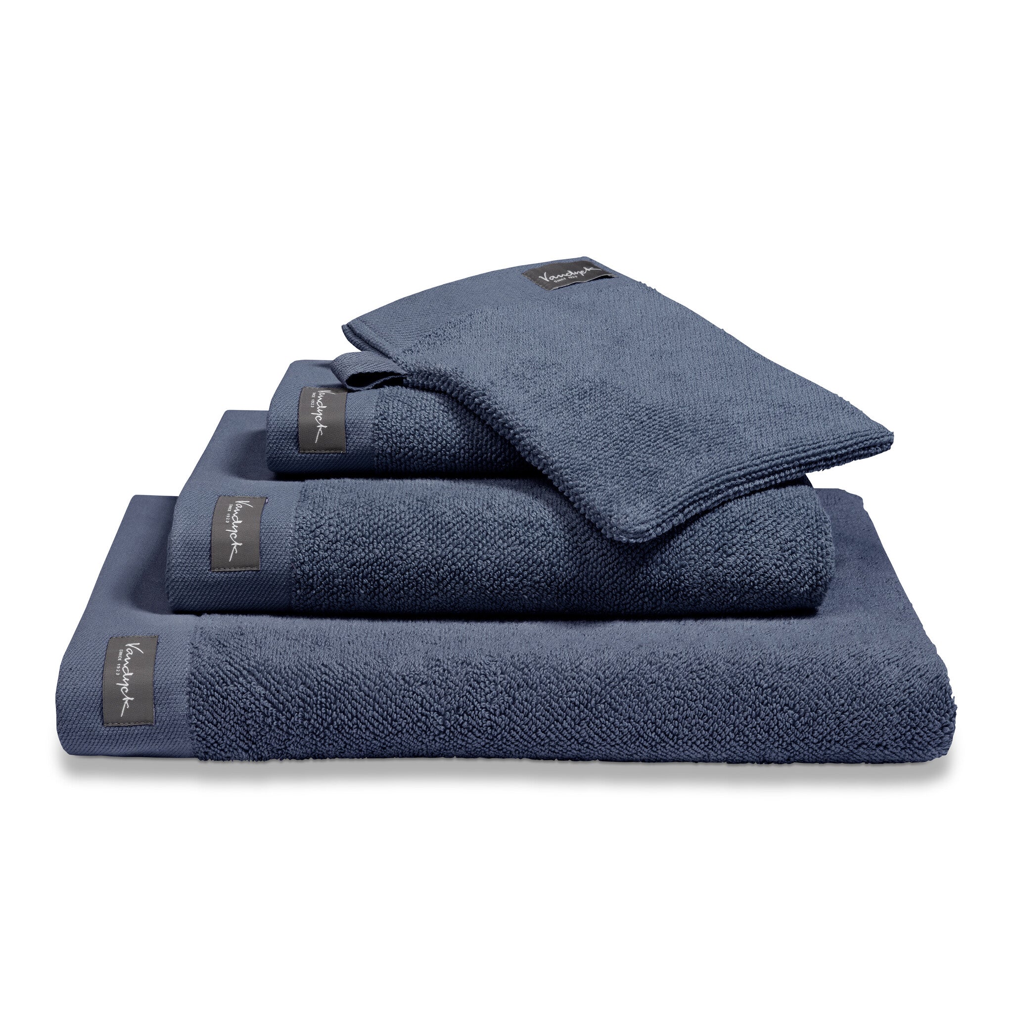 Washand Home Uni Blue Ink   Blauw   Katoen