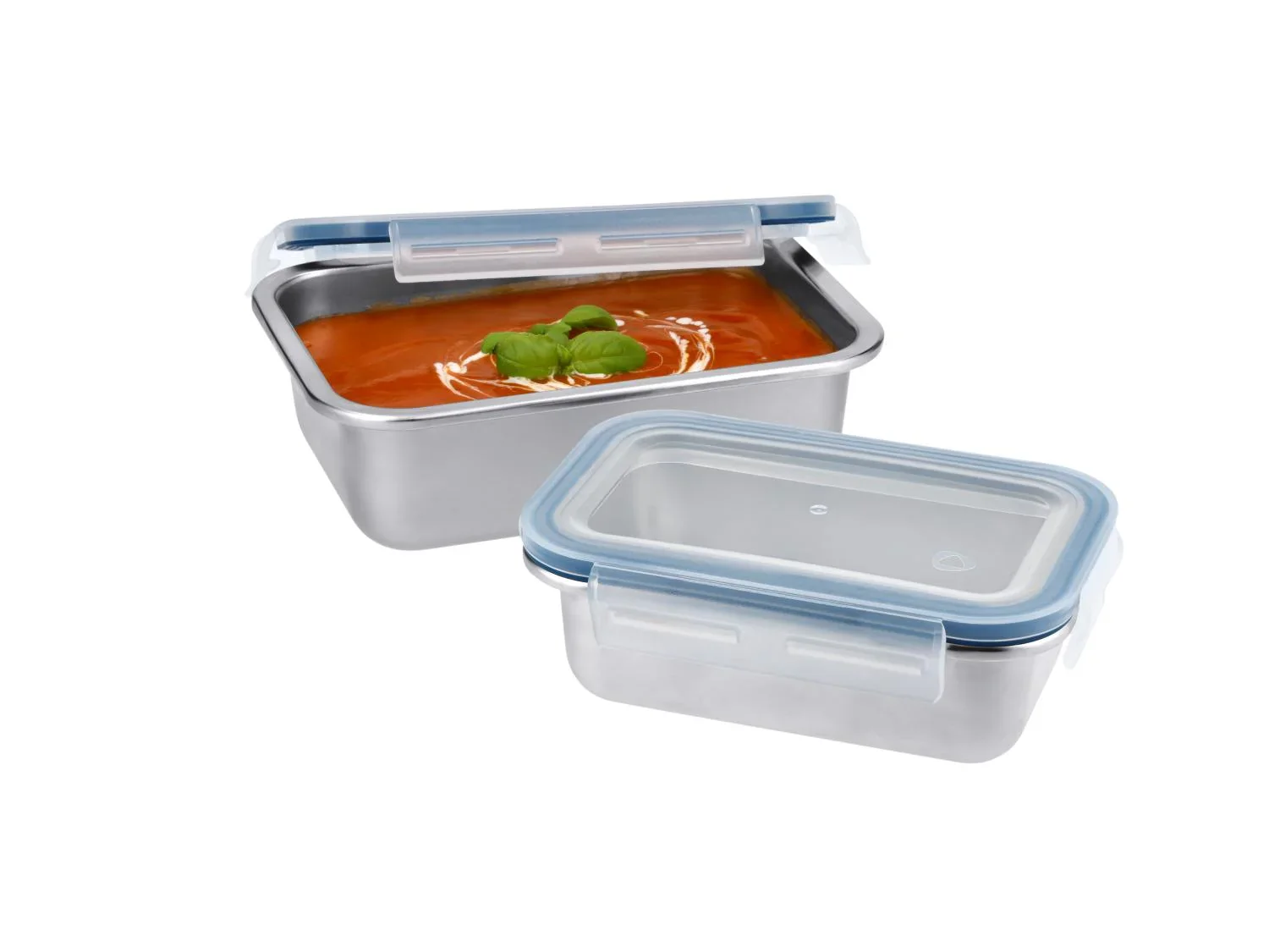 SILVERCREST Set de 2 botes de conservation en acier inoxydable
