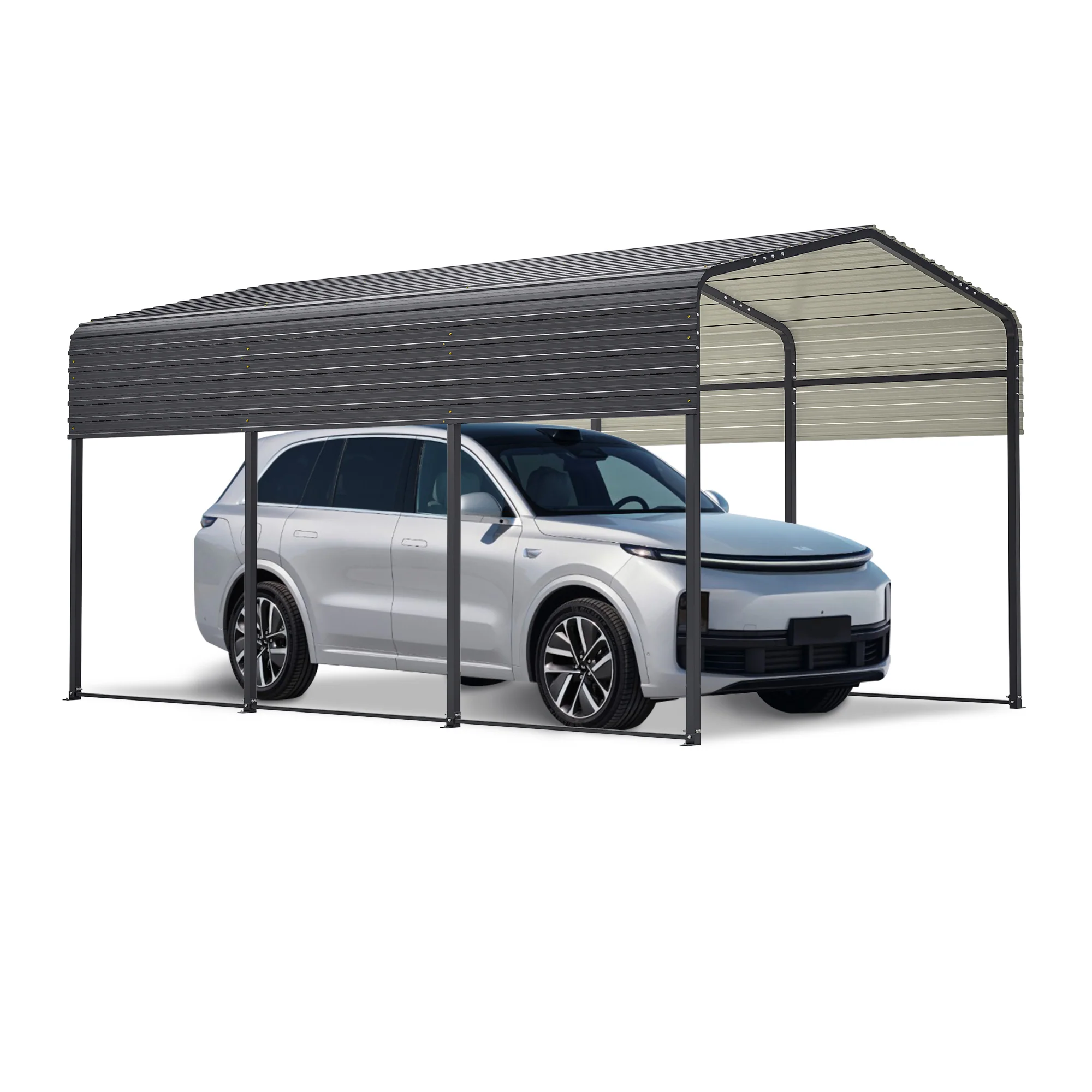 AECOJOY 10x15 Metal Carport Carports with Enhanced Base Heavy Duty Garage Outdoor Galvanized Car Shelte