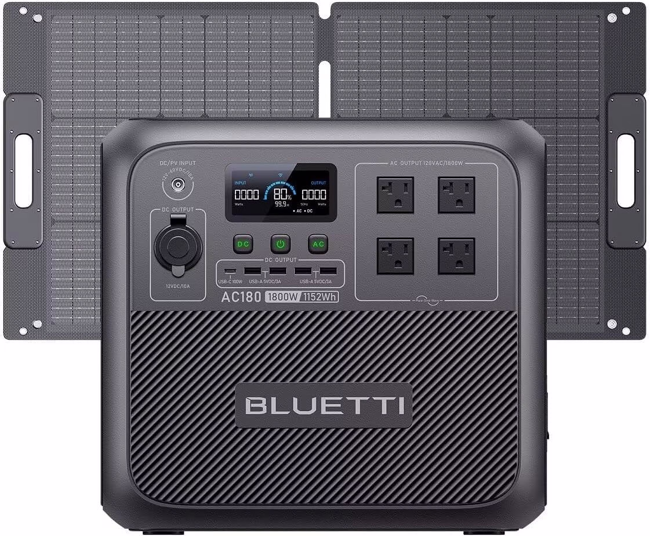 AC180 Solar Generator, 1440W | 1152Wh LiFePO4 Power Station, Portable for Off-Grid, Home, Camping, RV(1152Wh) - Image 3