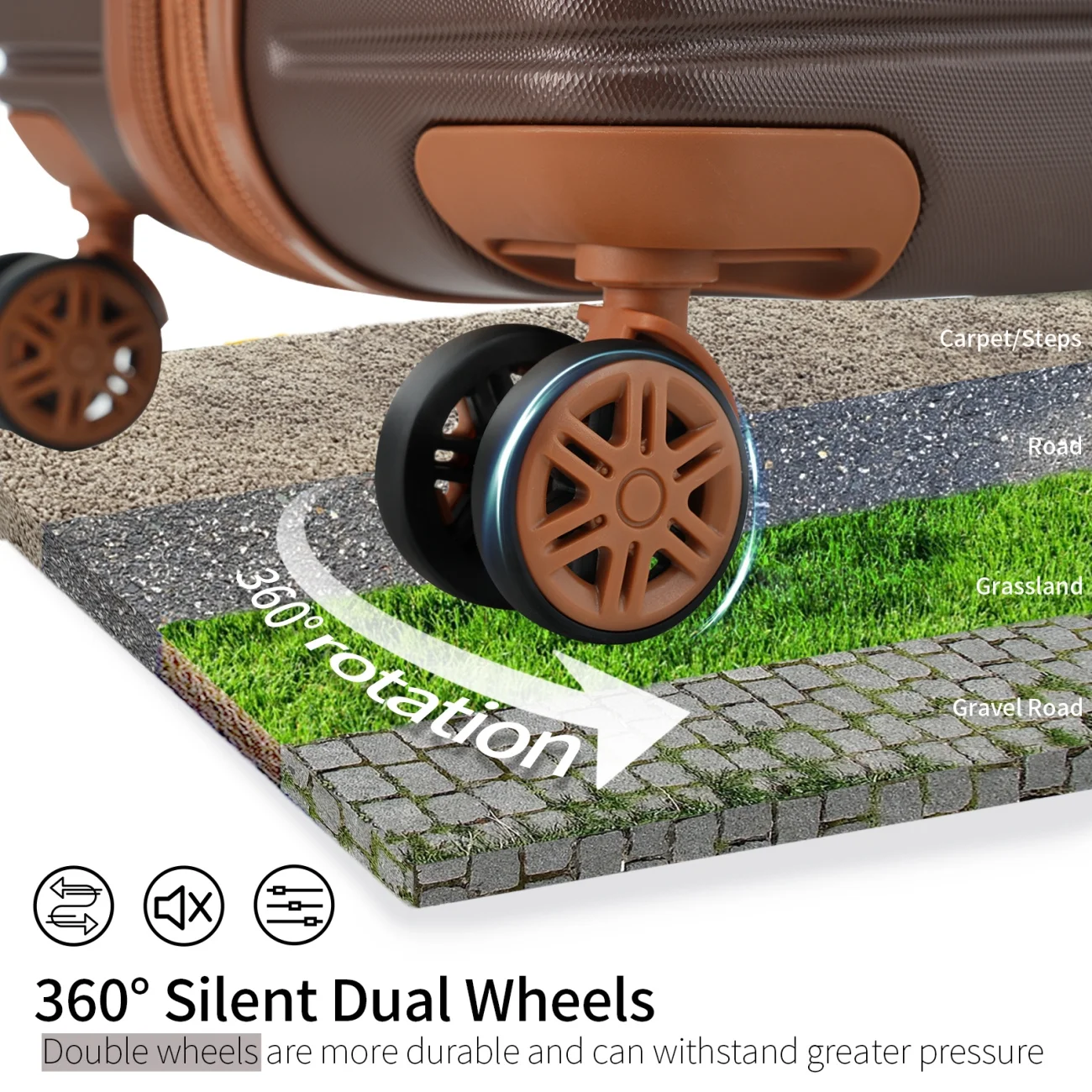 Luggage Sets,4 Piece Lightweight Suitcase Set with 4 Packing Cubes and TSA Lock, Hardshell Suitcases with Spinner Wheels, (16/20/24/28 ),Brown(Brown) Image 6