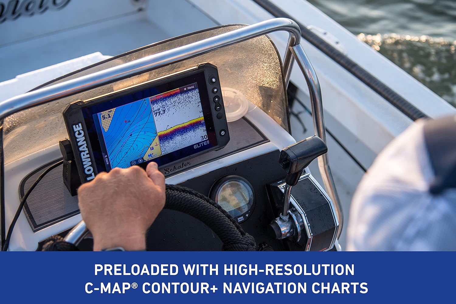 Lowrance Elite FS 9 Fish Finder with Active Imaging 3-in-1 Transducer  Preloaded C-MAP Contour+ Charts (Renewed)