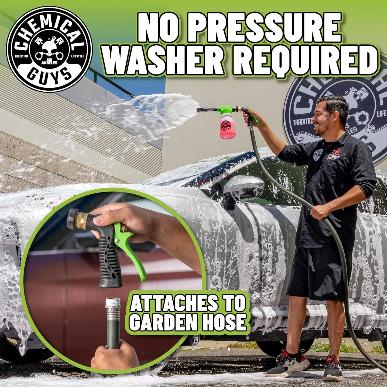 HOL340 15-Piece Arsenal Builder Car Wash Kit with Foam Gun, Bucket, and (5) 16 oz Car Care Cleaning Chemicals, Gift for Car Truck Lovers, Dads and DIYers (Works w/Garden Hose) - Image 7