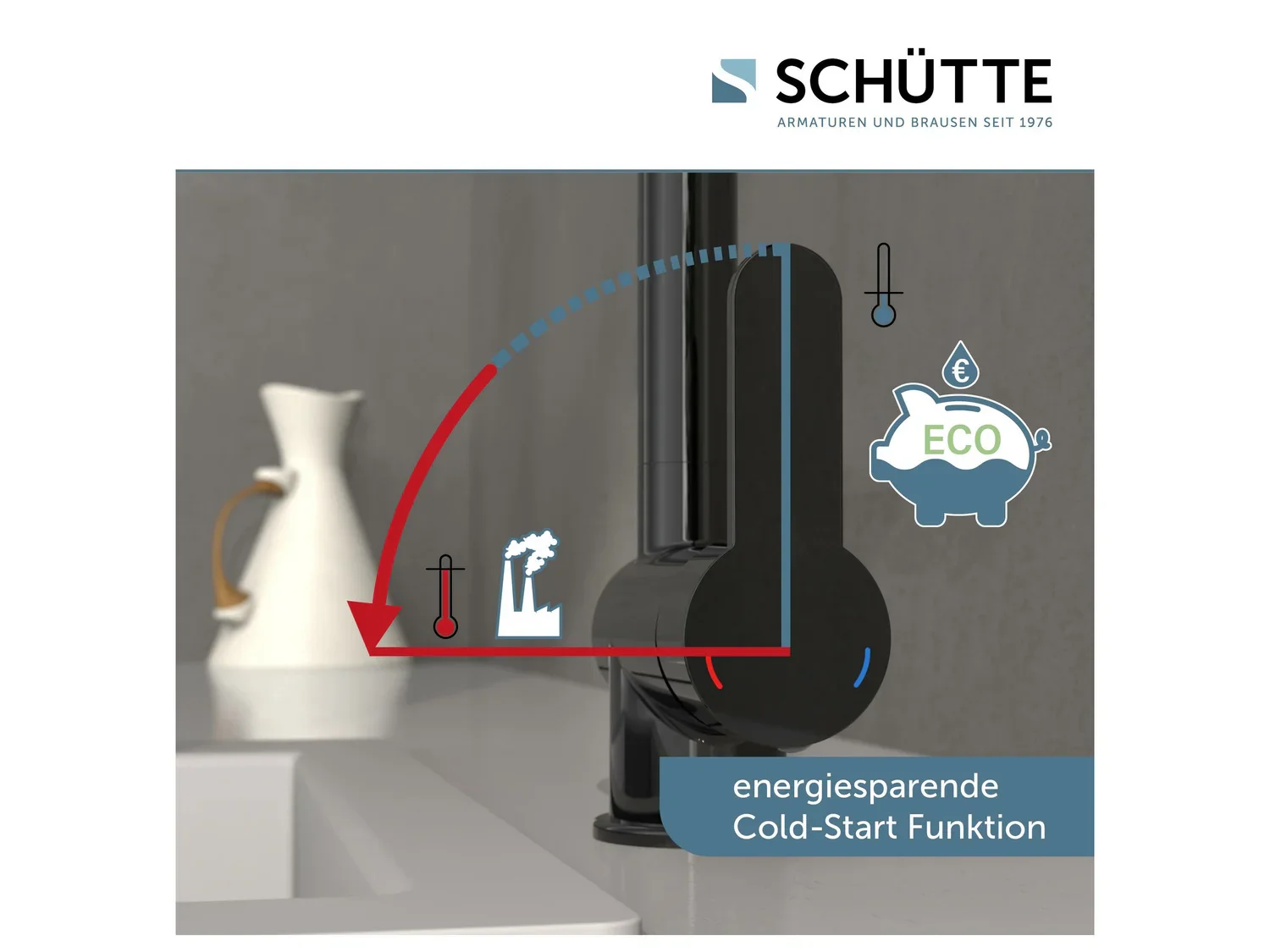 Schtte Mitigeur robinet de cuisine RIO, avec bec rtractable