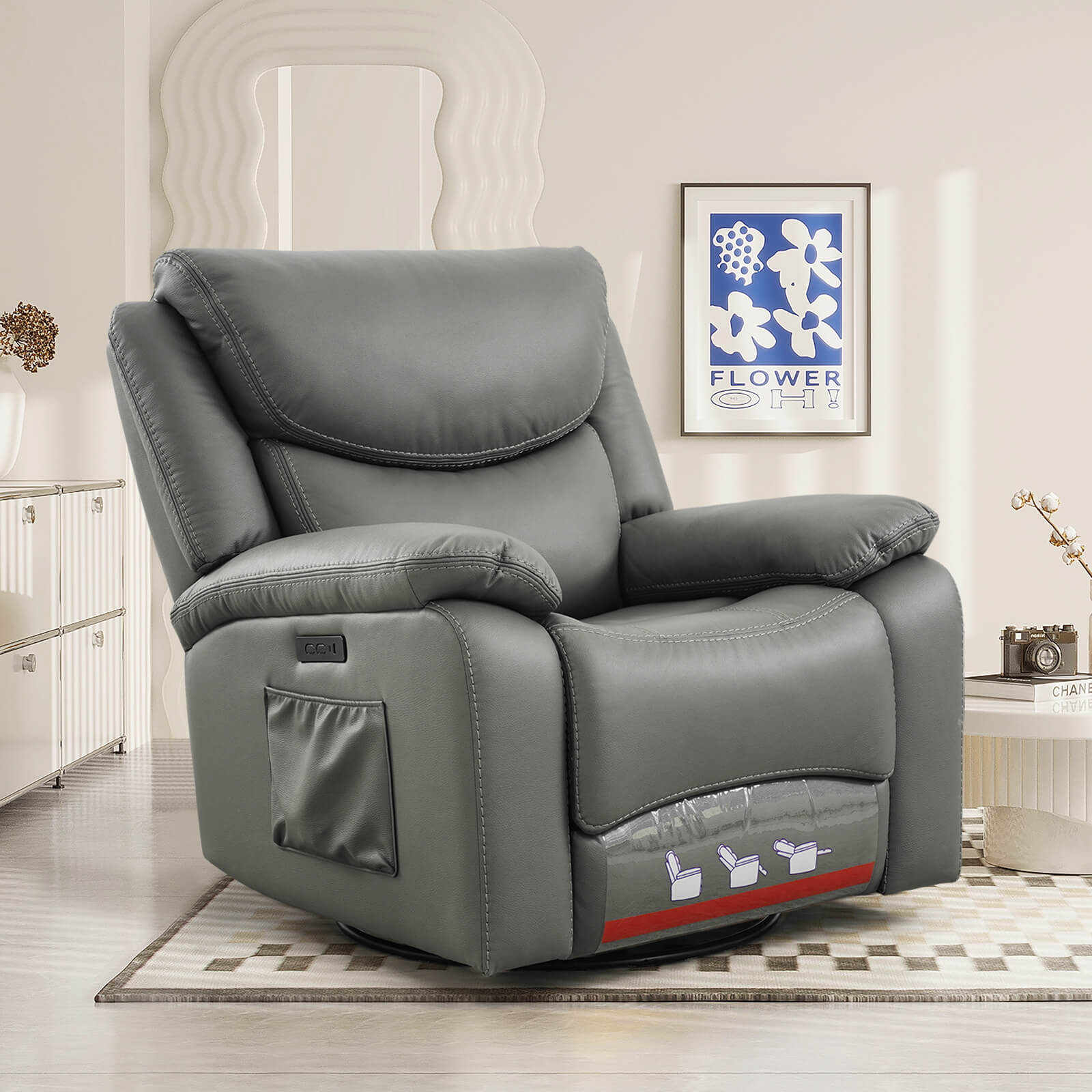Fauteuil inclinable pivotant et à bascule électrique pour bébé