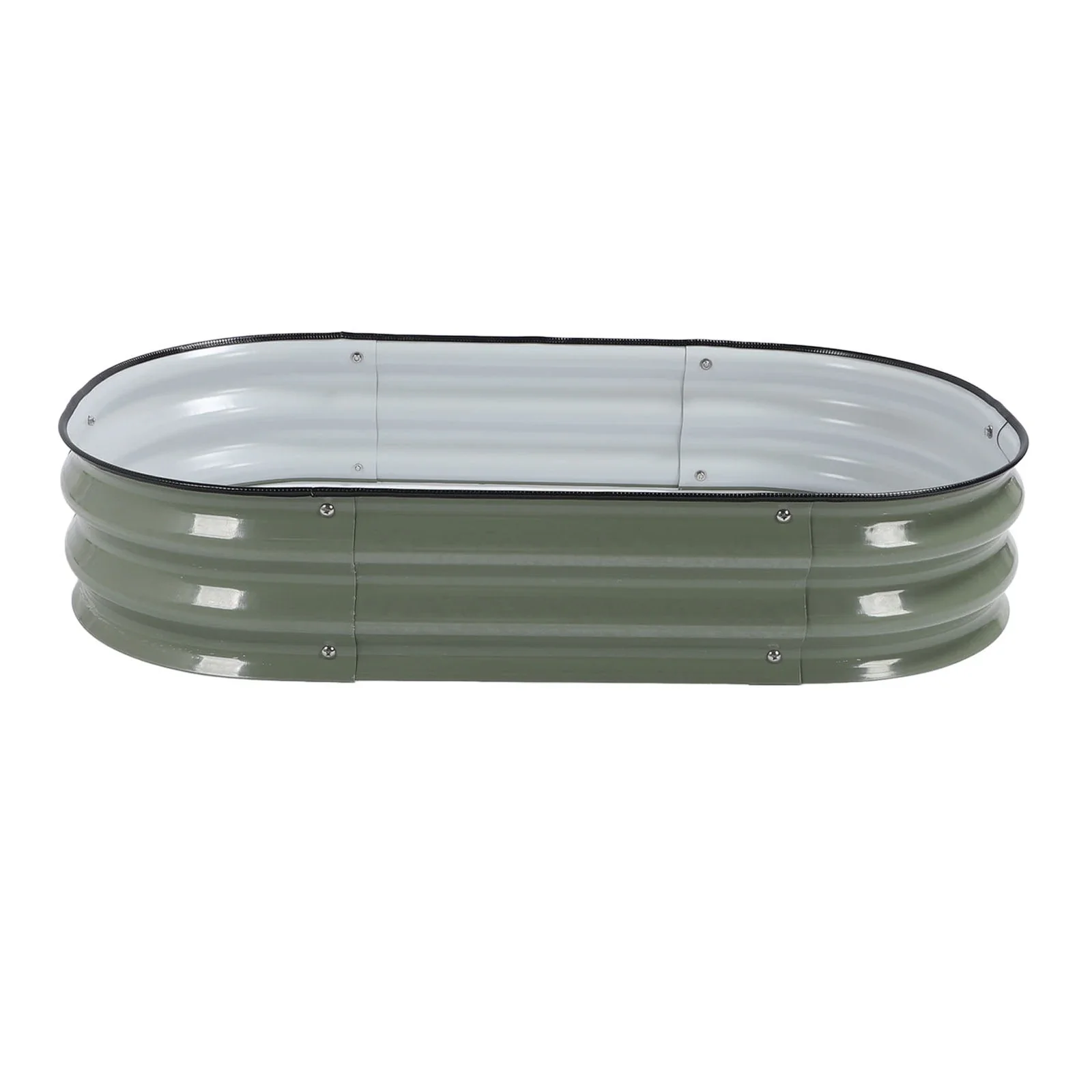 Oval Stainless Steel Raised Garden Bed Kit for Outdoor Vegetable and Flower Planting