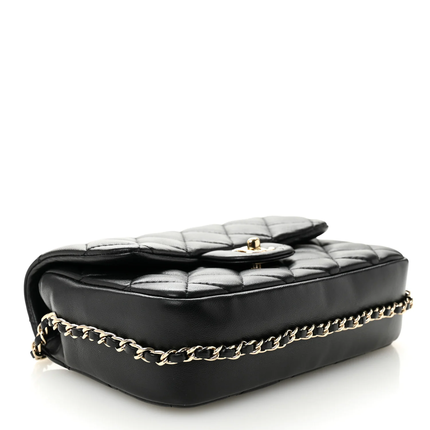 Lambskin Quilted Small My Precious Flap Black