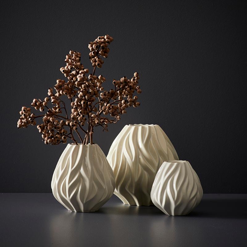 Flame vase 23 cm hvit
