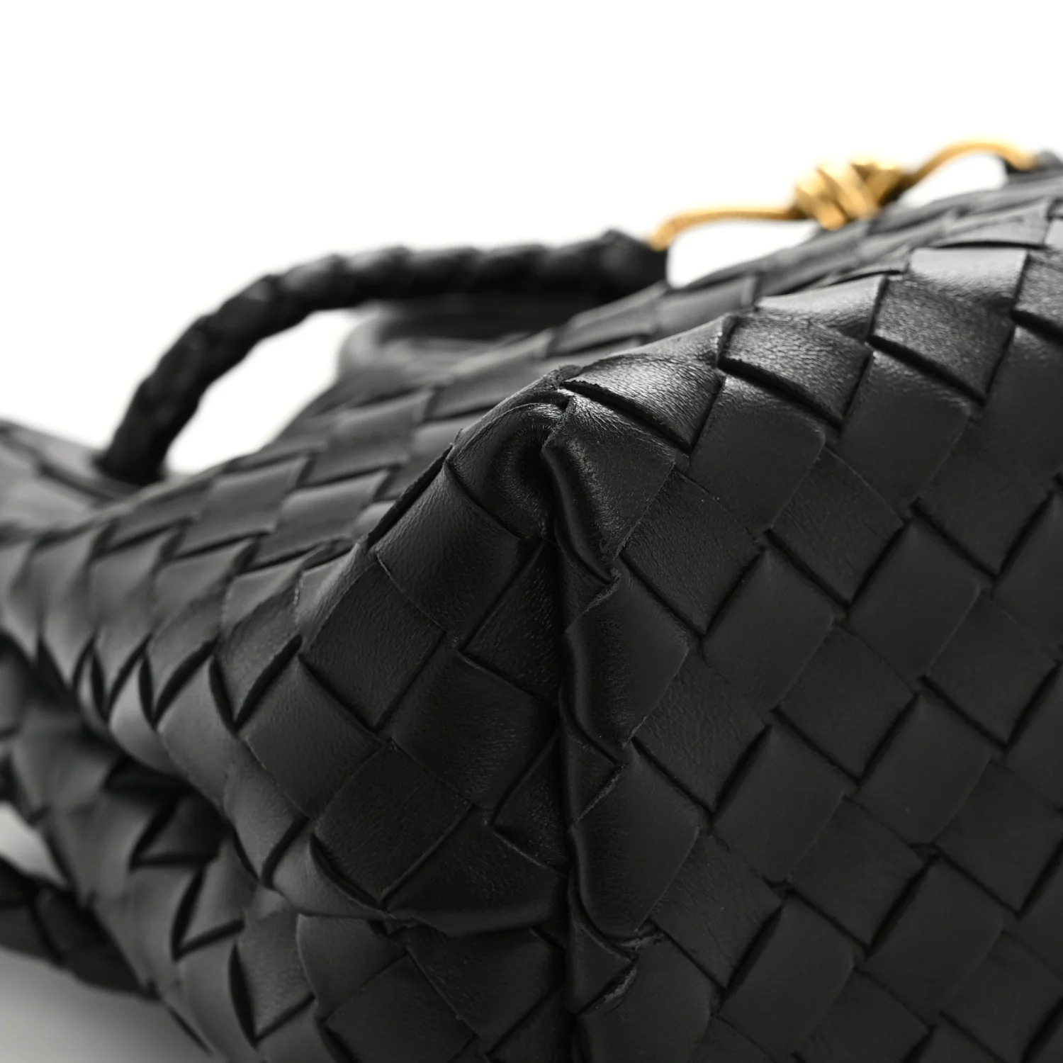 Nappa Intrecciato Medium Andiamo Shoulder Bag Black