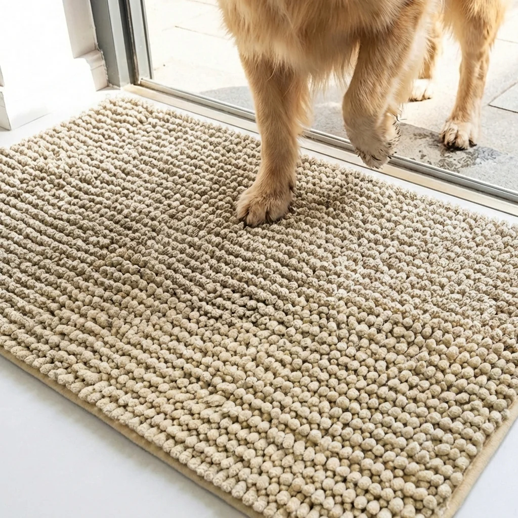 Muddy Mat® TrapMax Indoor Dog Door Mat & Bathroom Rugs – Non Slip Chenille Entryway Rug for Muddy Paws, Super Absorbent Washable Front Door Mat, Quick Dry Bath Mat