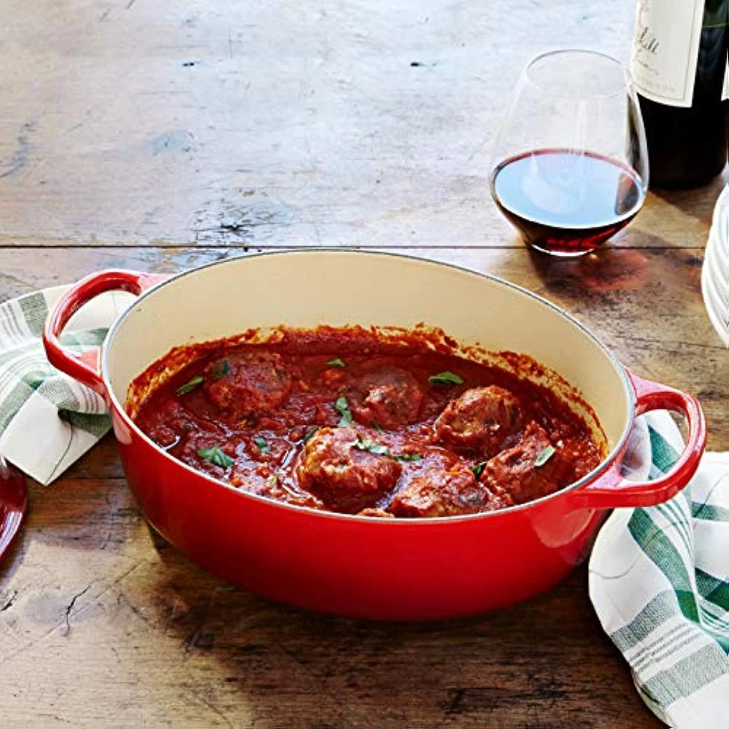 Le Creuset Enameled Cast Iron Signature Oval Dutch Oven, 5 Qt., Cerise