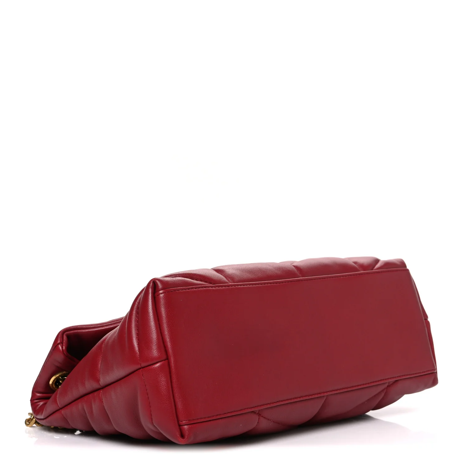 Lambskin Quilted Small Loulou Puffer Monogram Chain Satchel Red