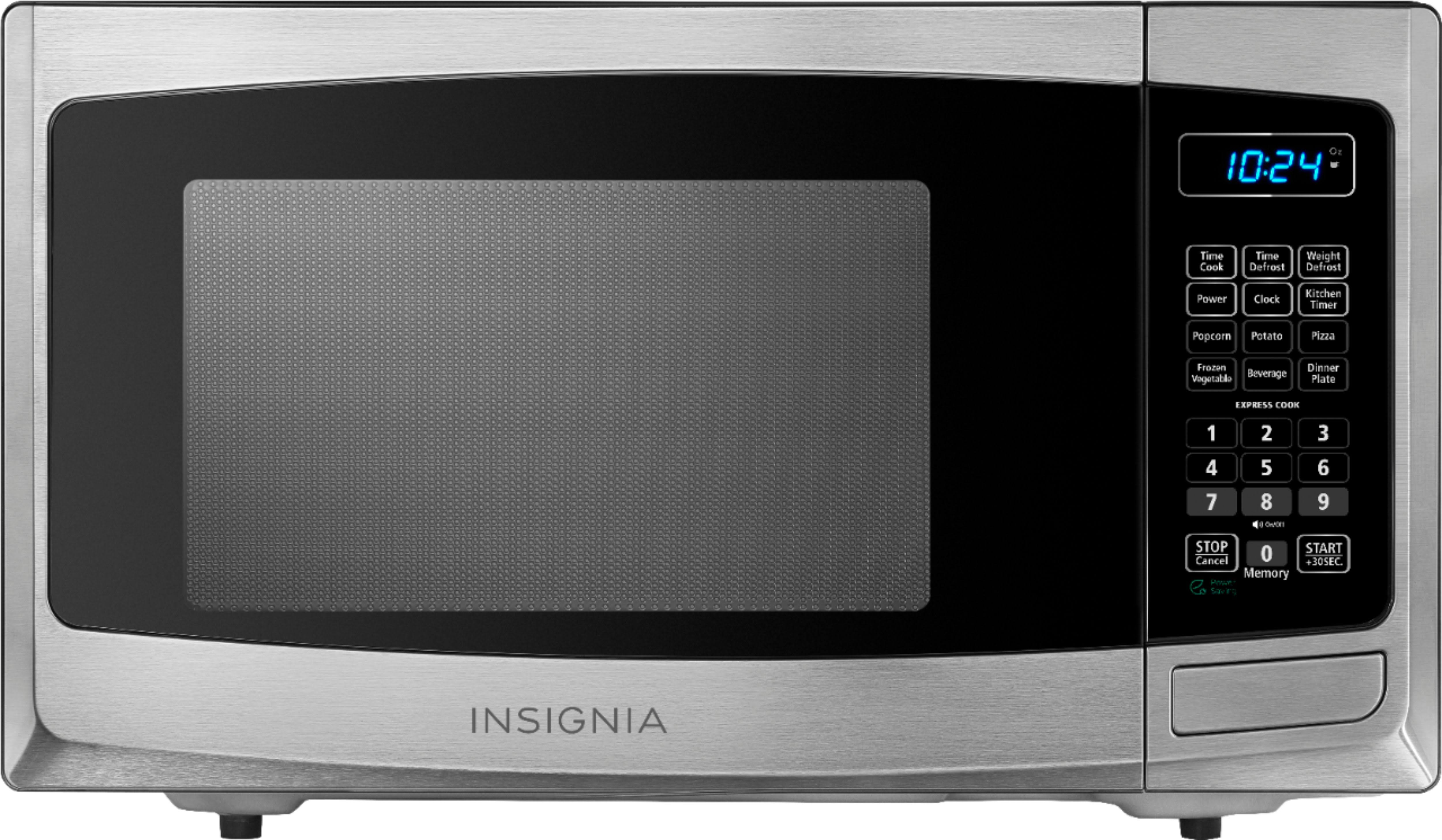 Insignia - 0.9 Cu. Ft. Compact Microwave - Stainless steel