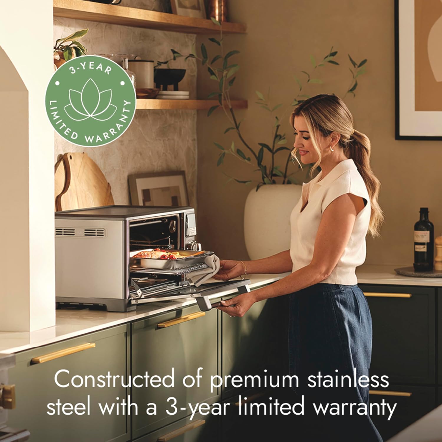 Lotus Air Fry and Convection Oven, Air Fryer Toaster Oven Combo, Countertop Convection Oven, The Perfectionist, 1800 Watts, Stainless Steel, Professional Series, LTSCO500