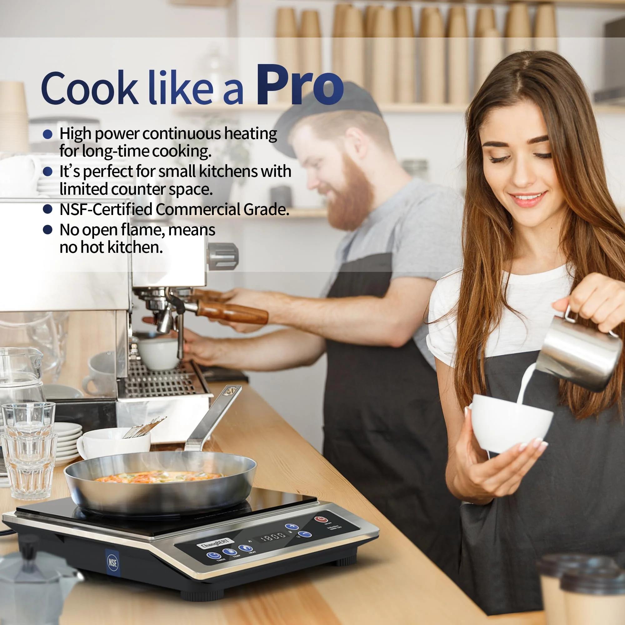 ChangBERT 1800W Induction Cooktop. Commercial Portable Cooker