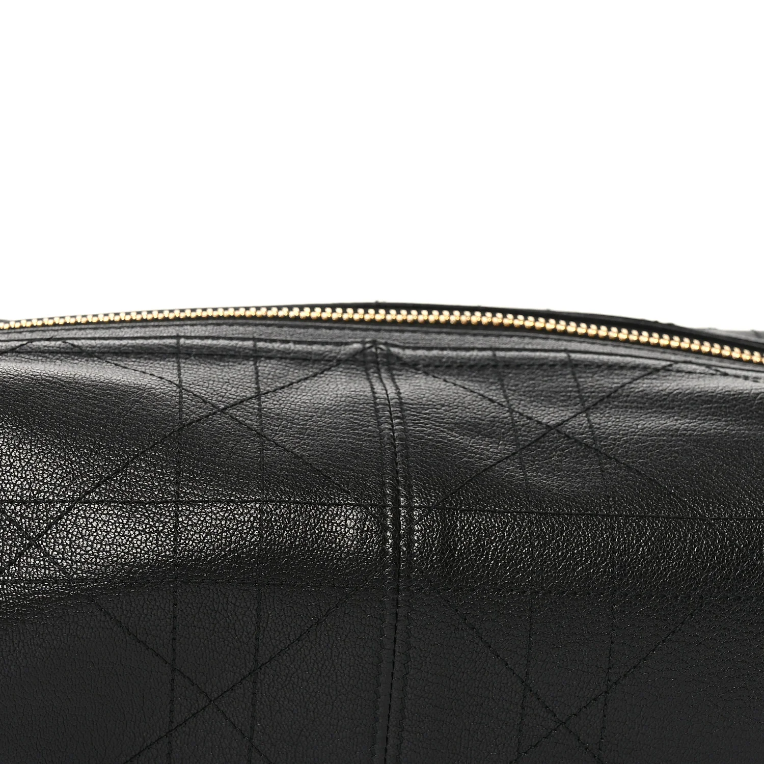 Shiny Grained Calfskin Macrocannage Medium D-Journey Bag Black