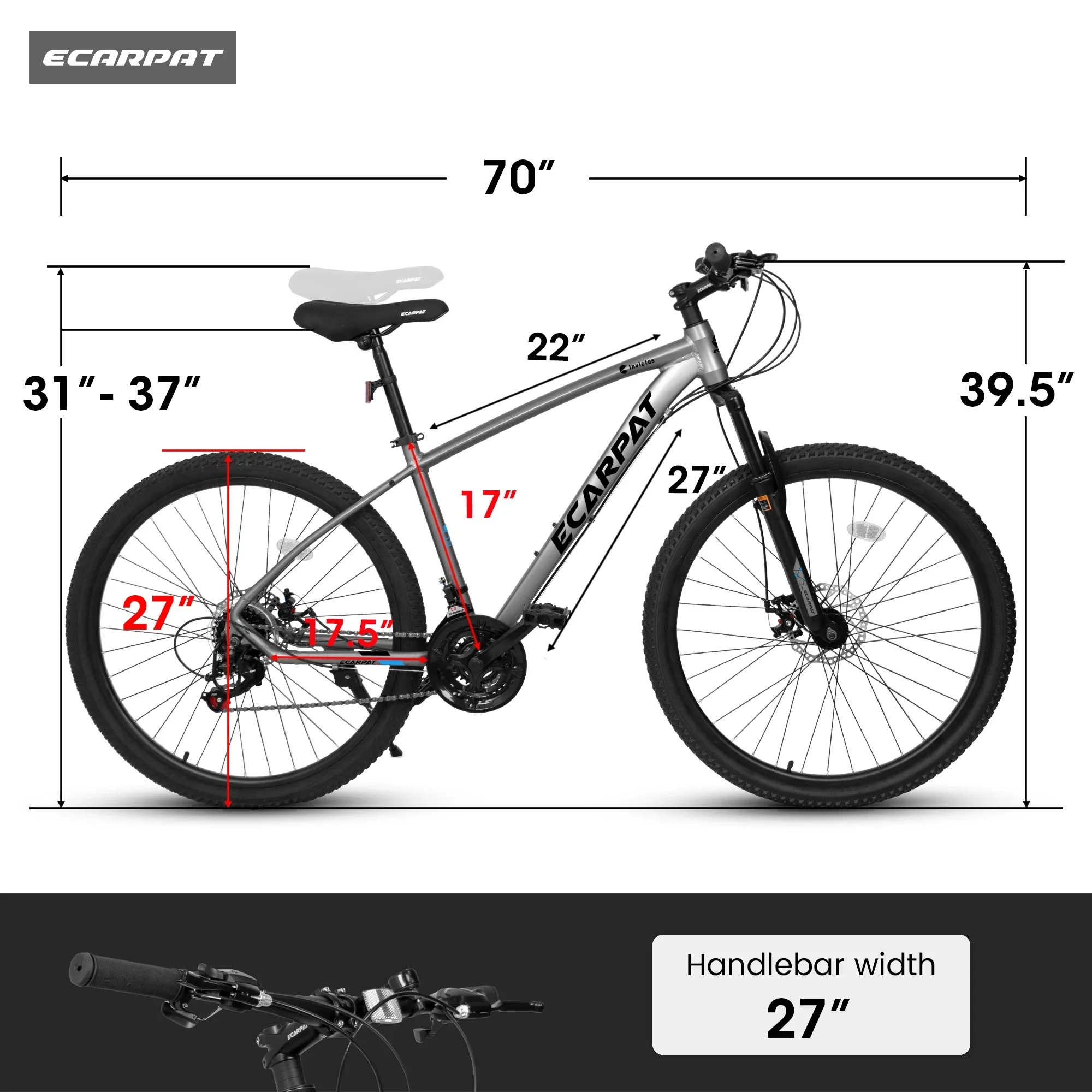Ambifirner Lightweight 27.5er Mountain Bike – 21-Speed Shimano Drivetrain, 2.125” Tires & 85% Pre-Assembled Design for Riders 5’5”–5’10” (Anti-Slip Traction)