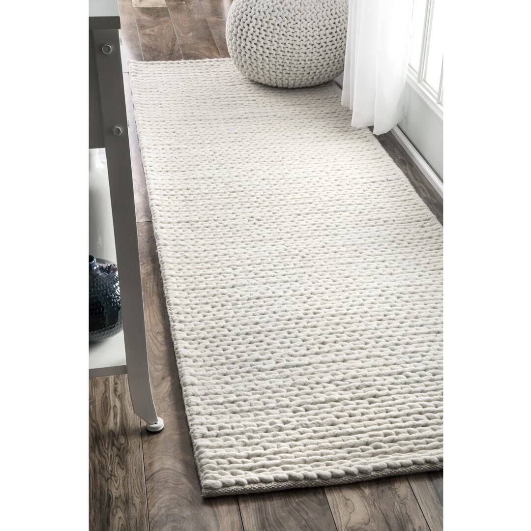 Dunanney Hand Braided Ivory Area Rug Dakota Fields Rug Size: Runner 2'6