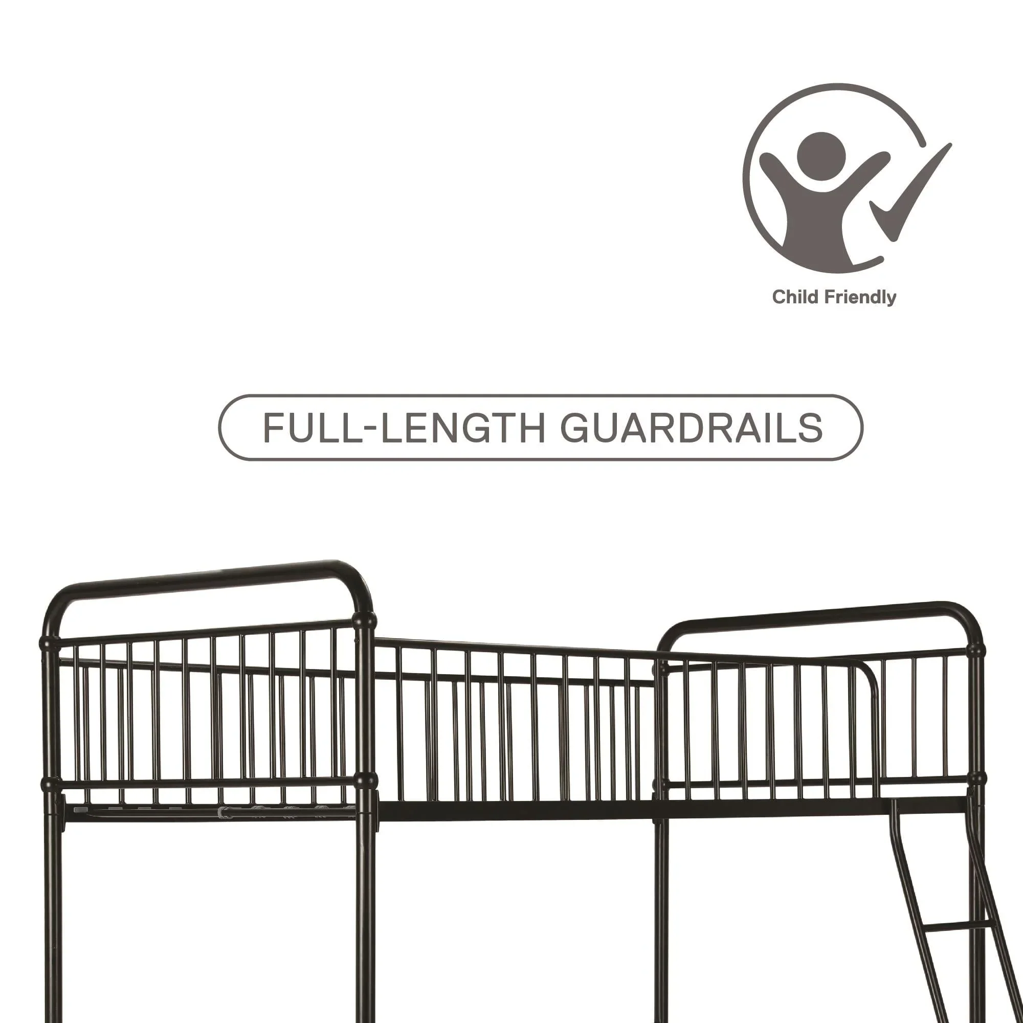 Better Homes & Gardens Kelsey Twin Metal Loft Bed, Black