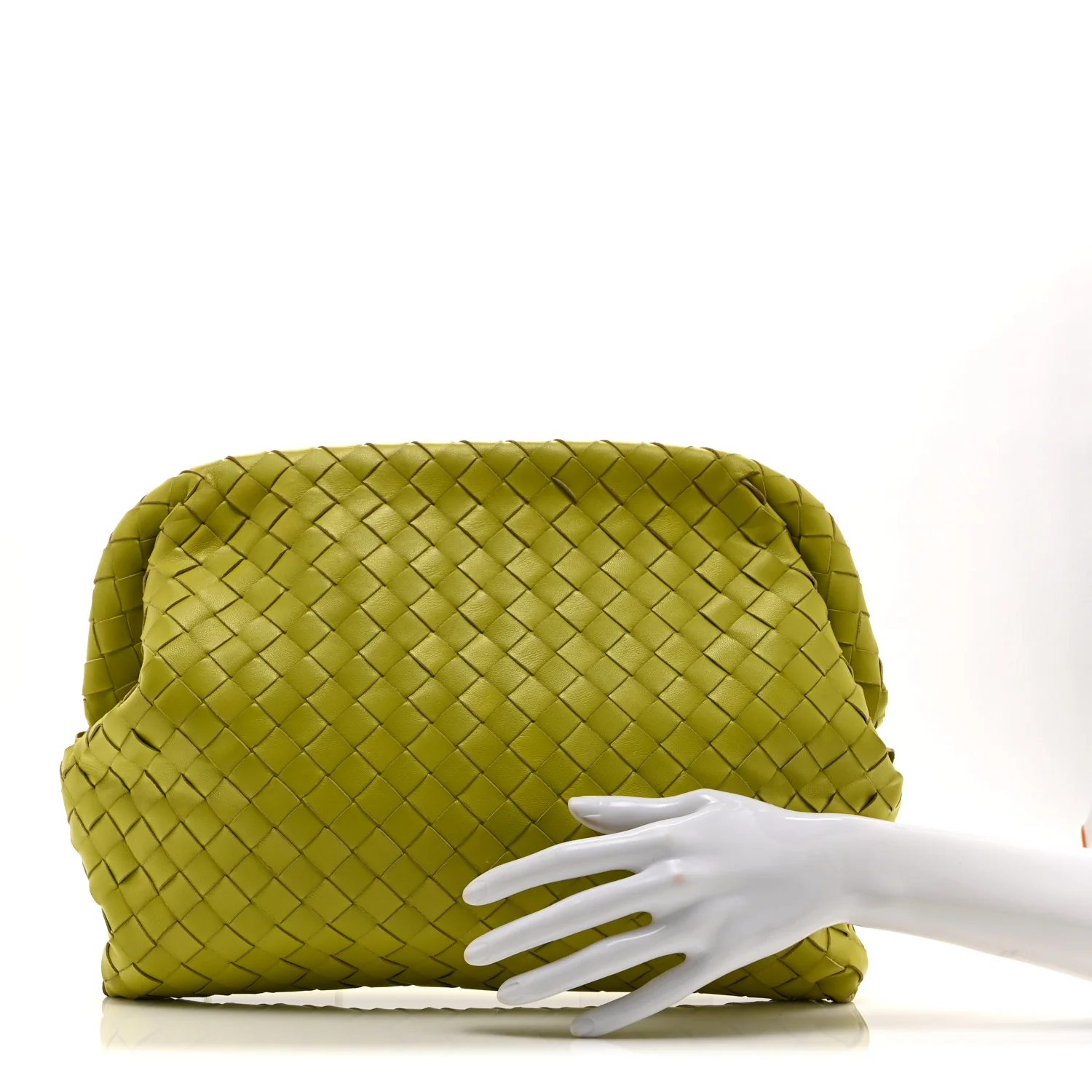 Nappa Intrecciato Clutch  Seagrass