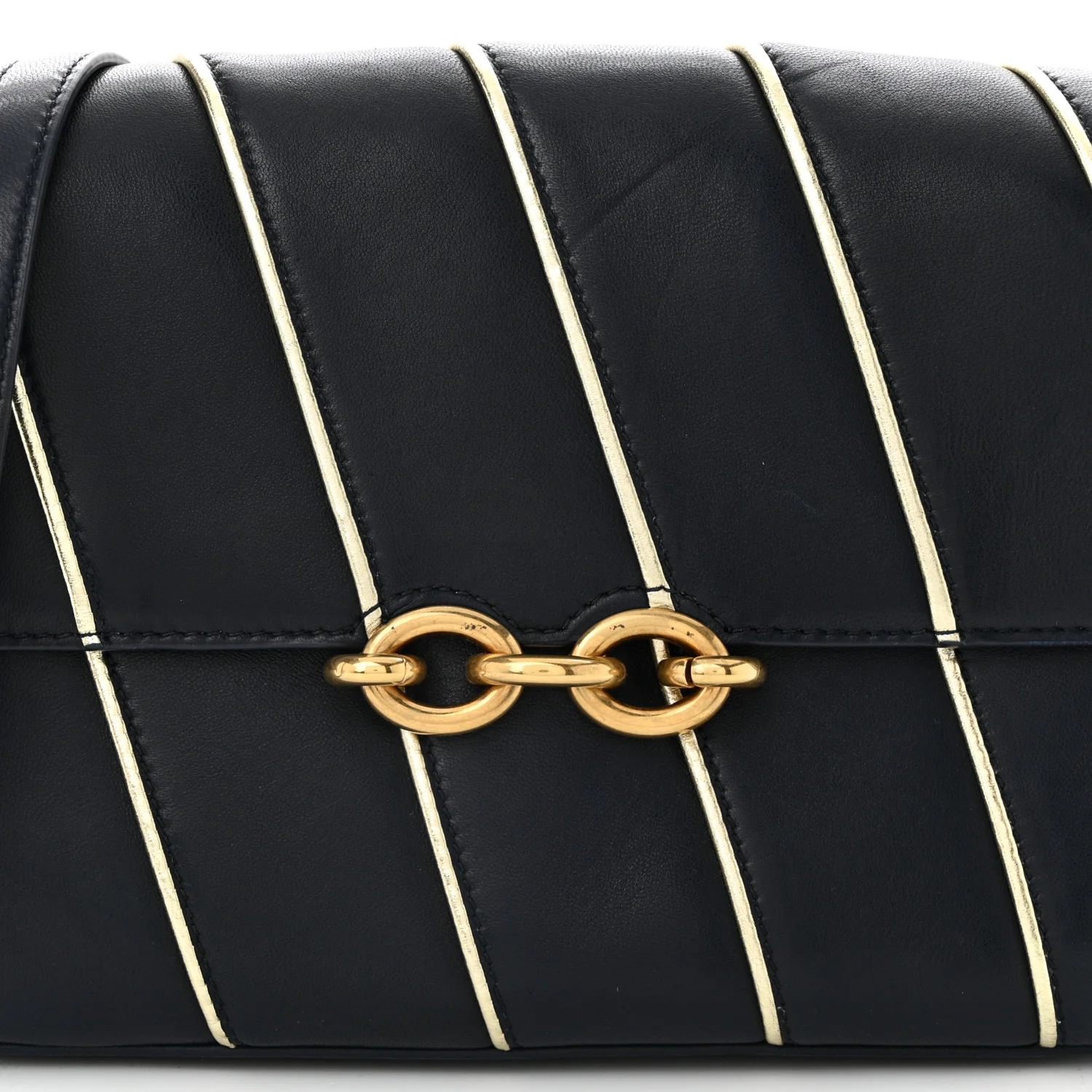 Lambskin Quilted Le Maillon Satchel Marine