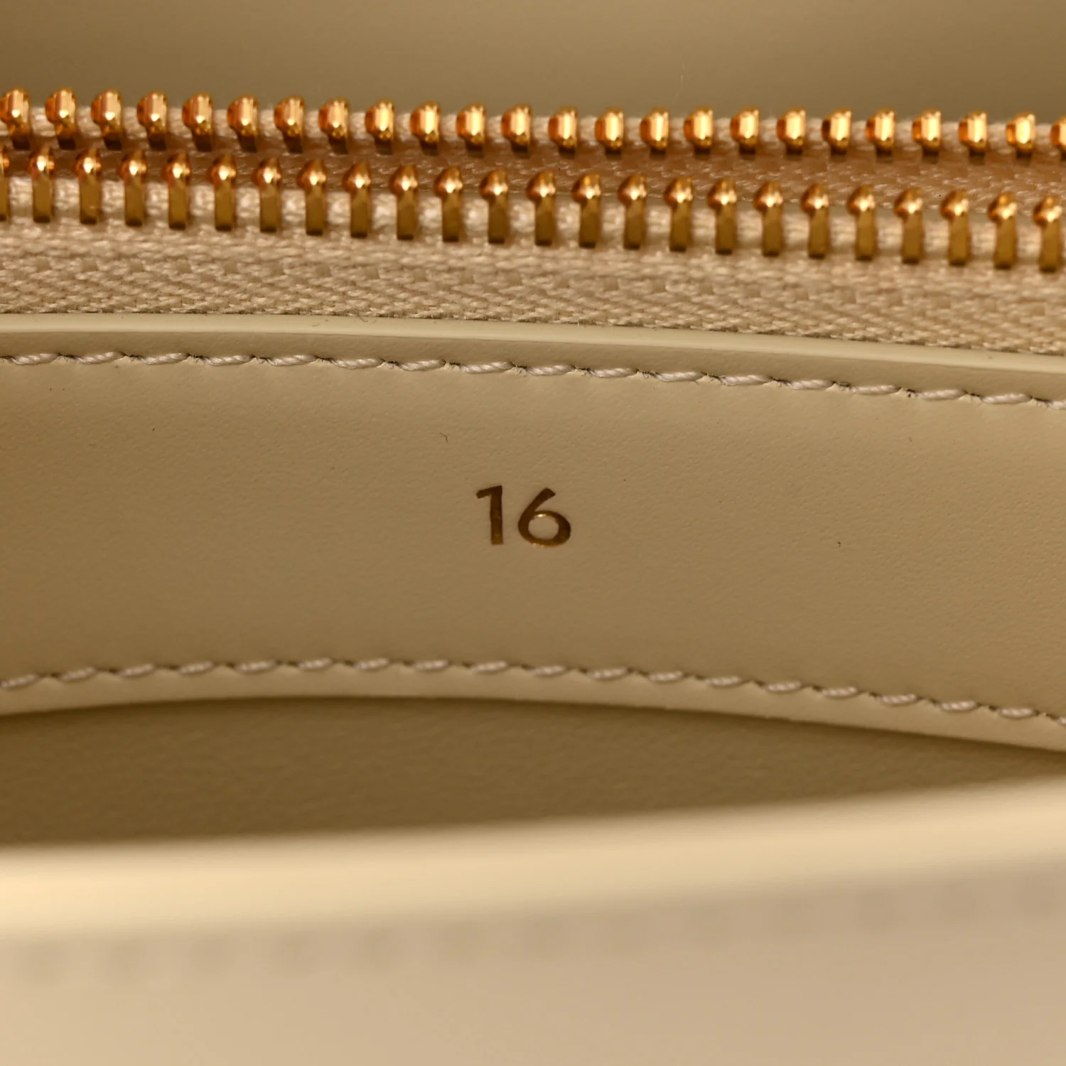 Satinated Calfskin Small 16 Top Handle Bag Beige