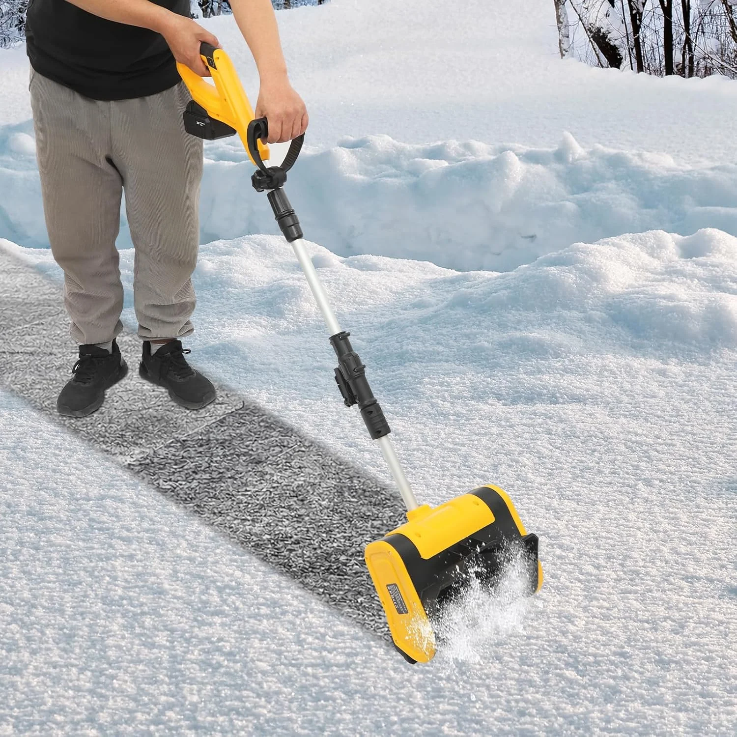 1200W Cordless Snow Shovel, 20V 14.1-Inch, 4-Ah Cordless Snow Blower, Battery Snow Blower with Auxiliary Handle (4-Ah Lithium Battery Charger Included) - Image 3