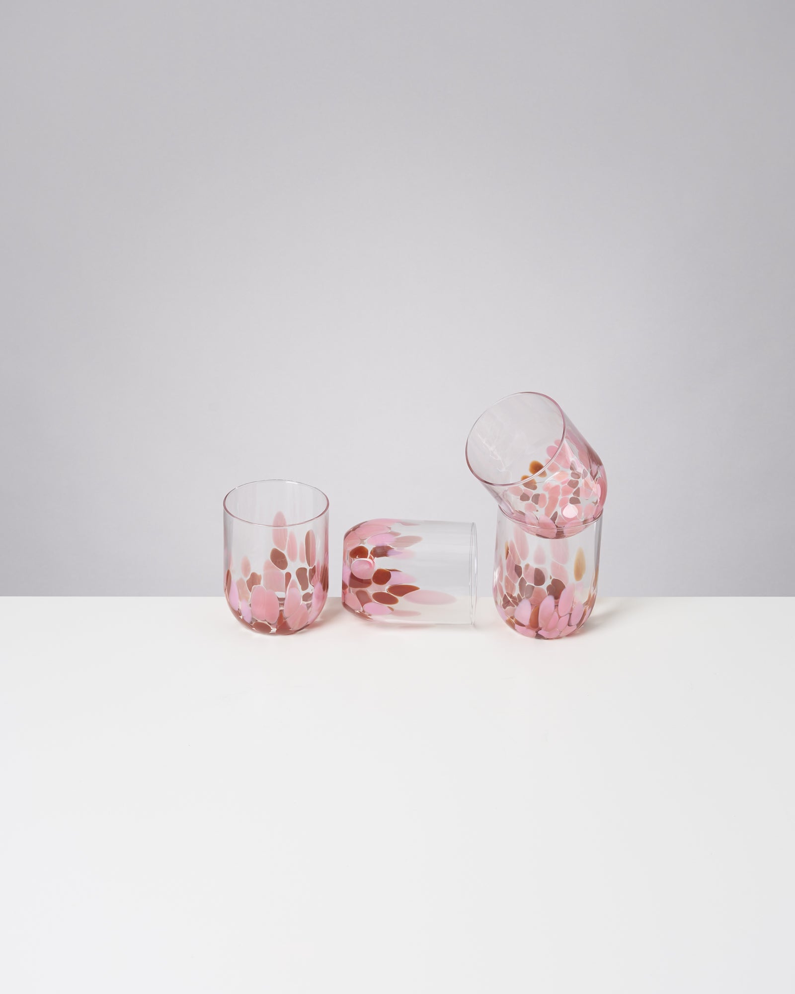 ALEGRIA - LARGE GLASS AMBER PINK SET OF 4