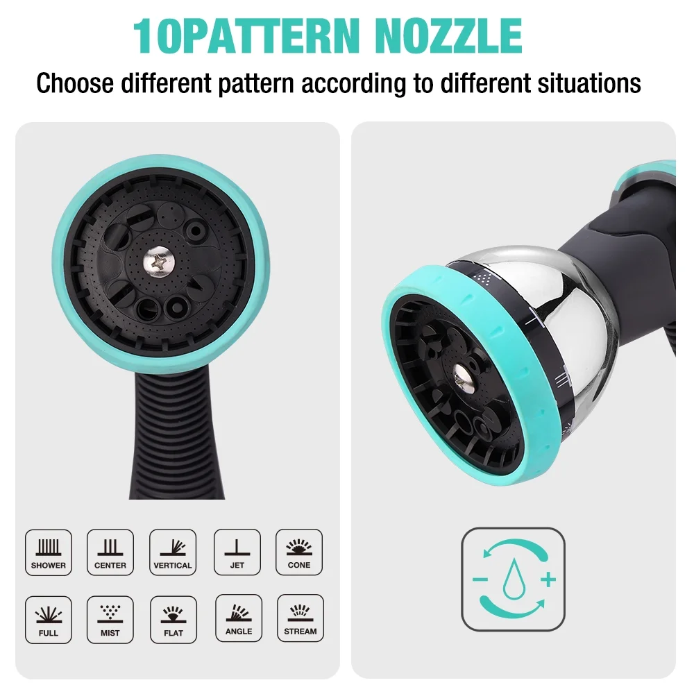 HAUSHOF 1/2 x 100 ft Retractable Garden Hose Reel with Automatic Rewind, 10-Pattern Spray Nozzle, Durable High-Pressure Hose, and 180�� Swivel Bracket �C Perfect for Watering Gardens, Cleaning Patios