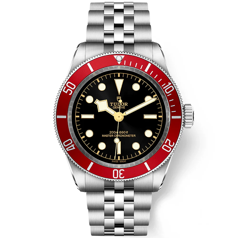 【Super Clone】TUDOR Black Bay 41mm Black Dial & Red Bezel Five-Link Bracelet Watch M7941A1A0RU-0003