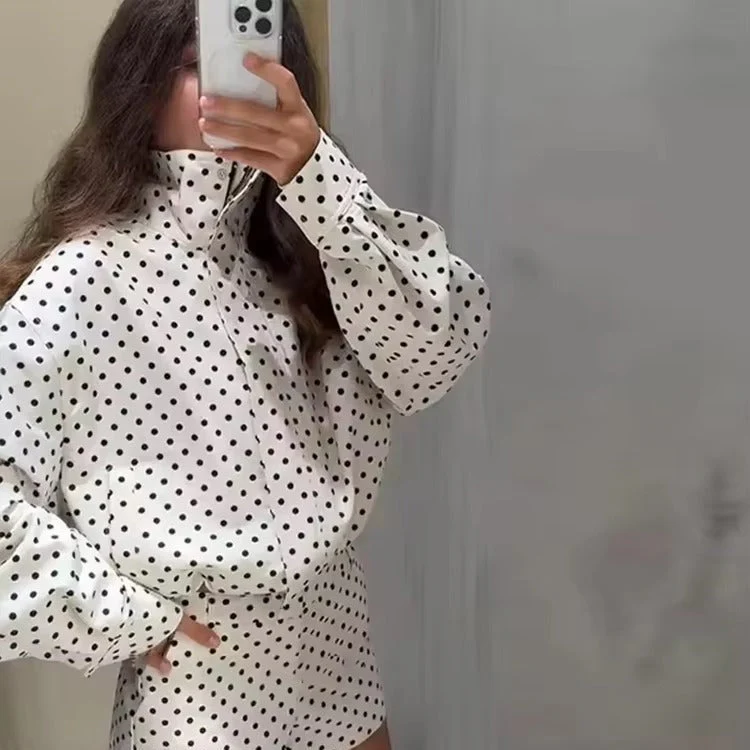 Veste courte à pois pour femmes