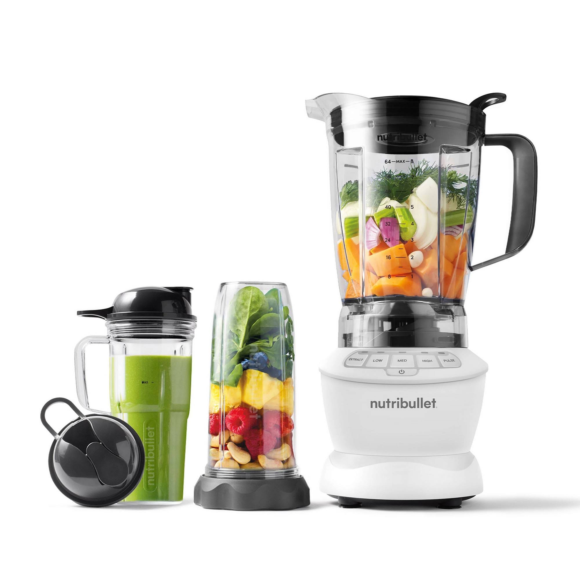 NutriBullet Blender Full Size Combo 1200 Watt 640Z NBF20500AW - Matte White