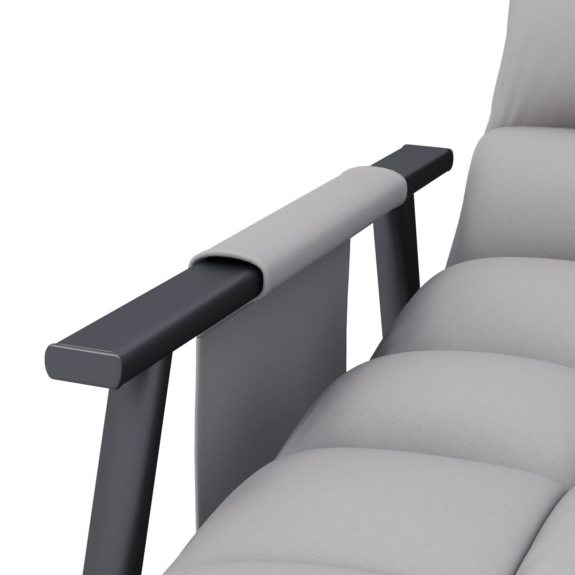 HOMCOM Schommelstoel, verstelbare rugleuning & voetensteun, zijvak, Microvezelhoes, Metalen frame, Grijs