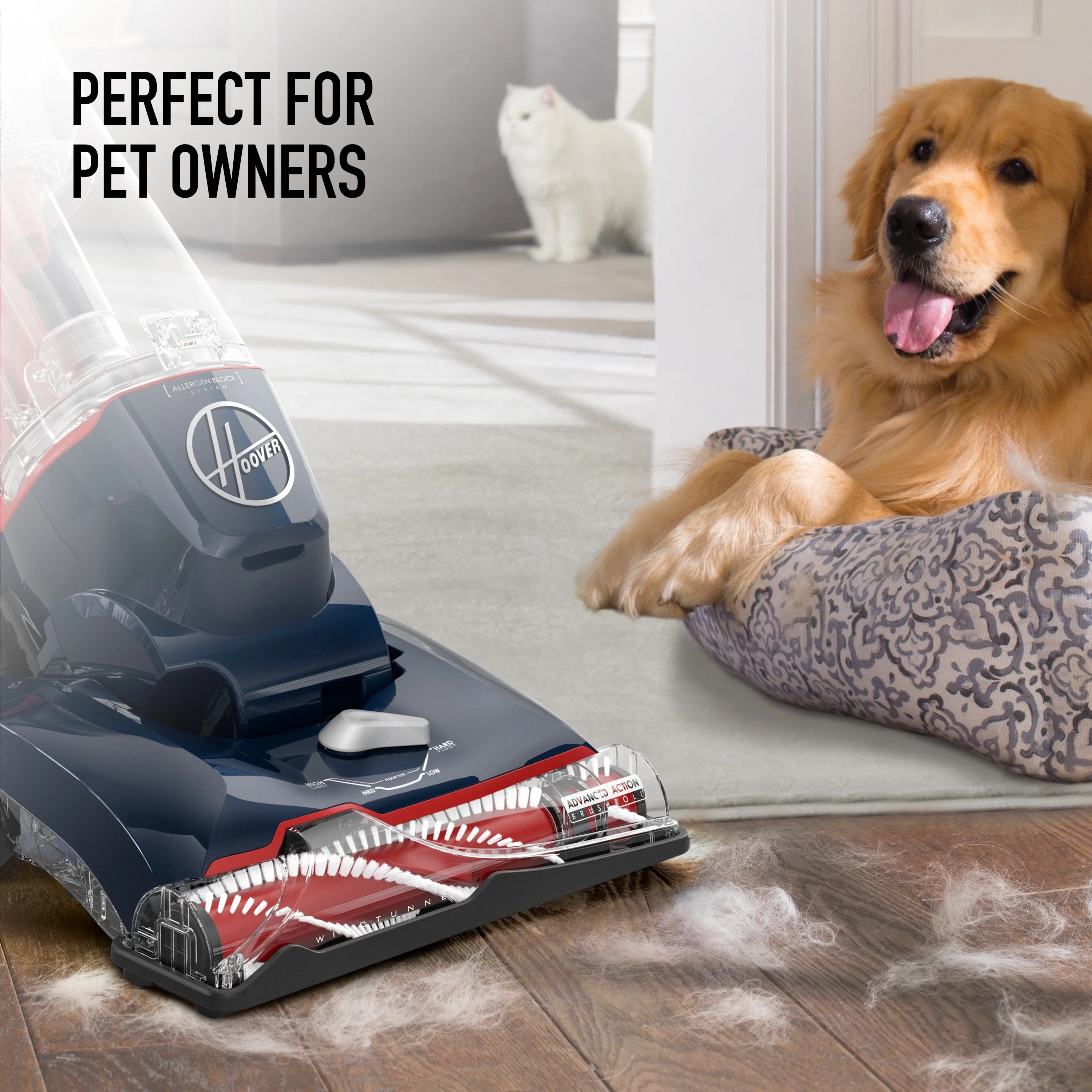 Restored Hoover Residential Vacuum-UH74110M Hoover Pet Max Complete Bagless Upright Vacuum Cleaner with Allergen Block Technology (Refurbished)(Restored: Like New)