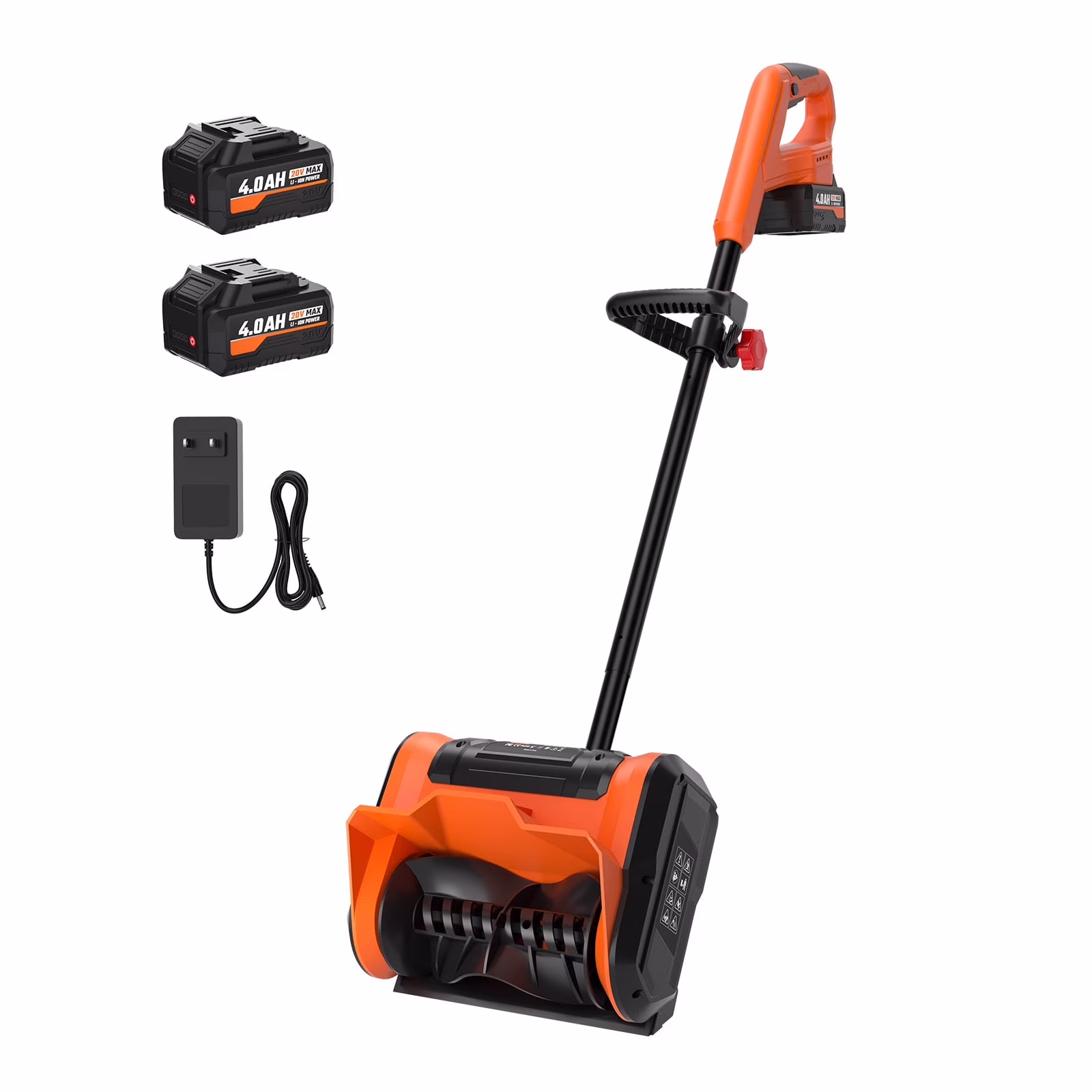20V Cordless Electric Snow Shovel, 10-Inch Battery Powered Snow Shovel with 4.0Ah Charger, Lightweight for Decks, Patios, and Walkways