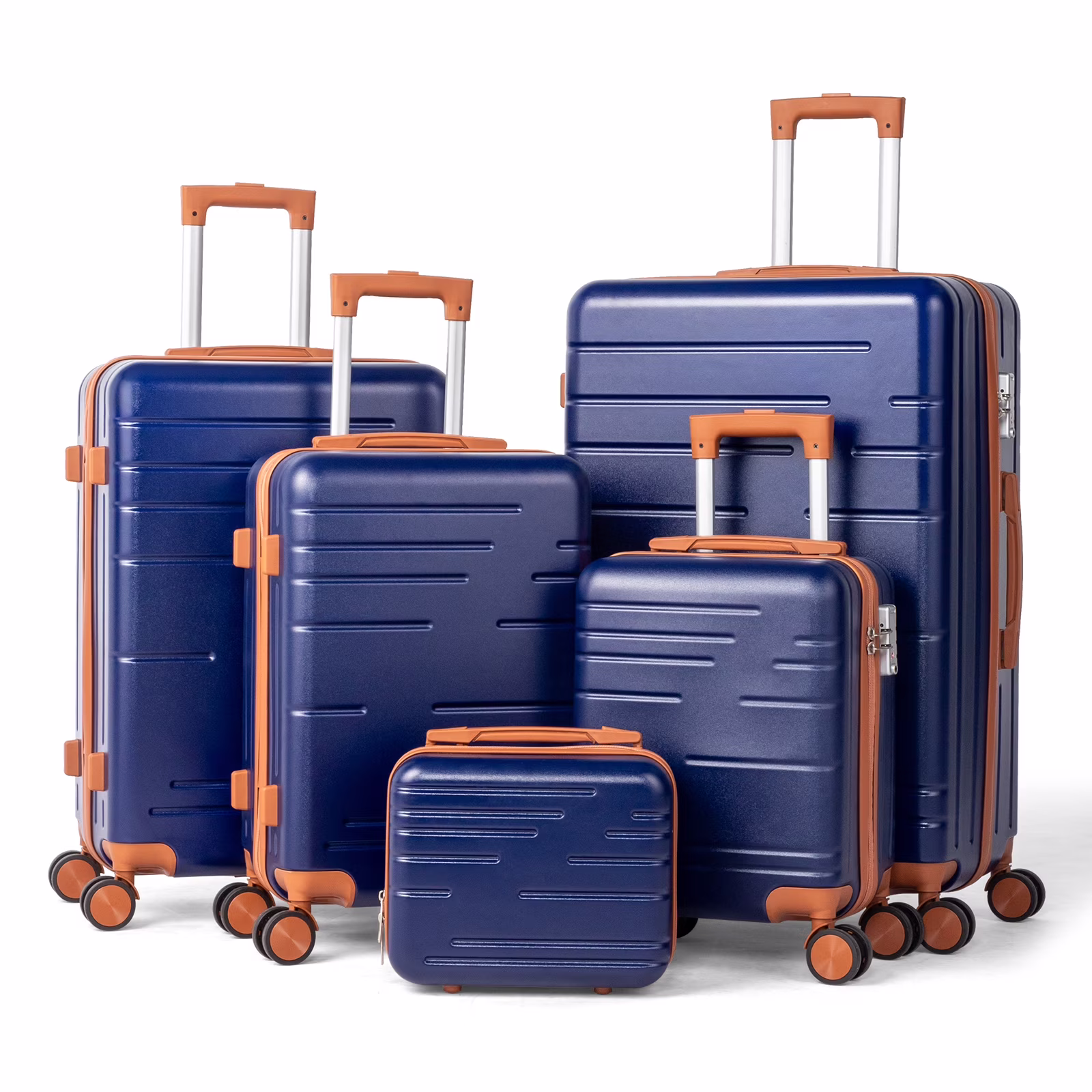 Zimtown Luggage 3 Piece Set Suitcase ABS Hardside Lightweight with TSA Lock Spinner Wheels, Beige