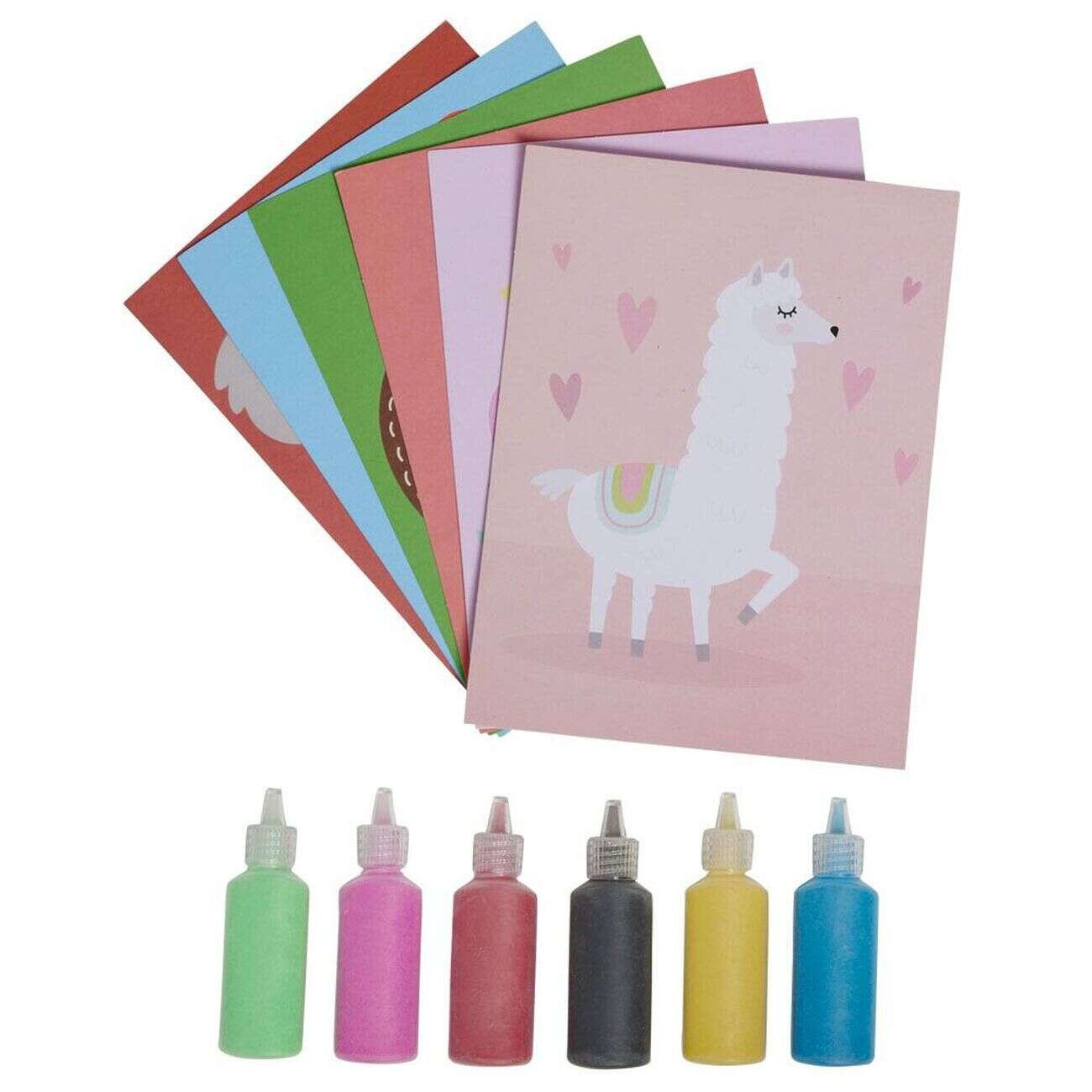 Activité carte à sable coloré x6