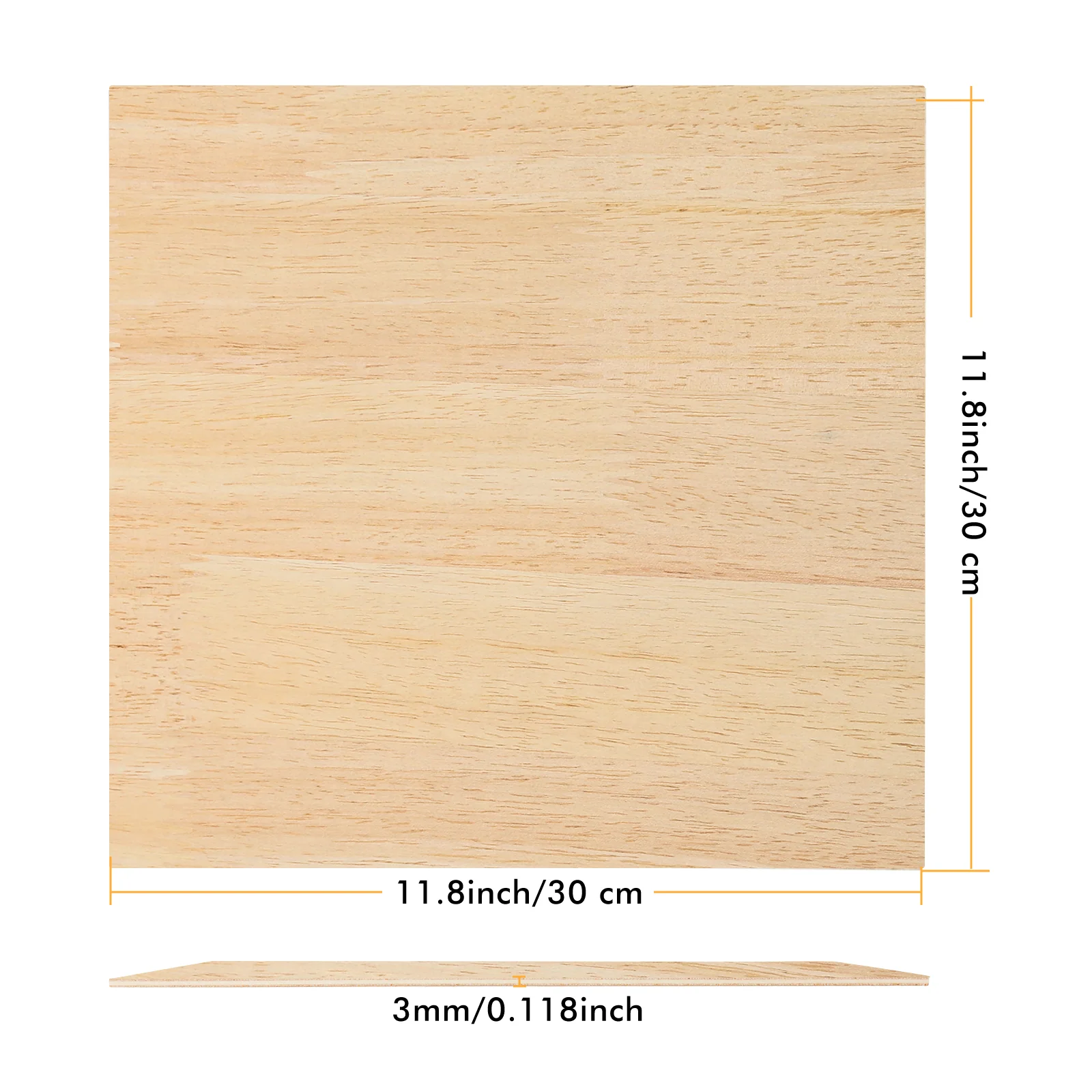 Contreplaqué de bois d'hévéa de 3 mm (6 pièces)