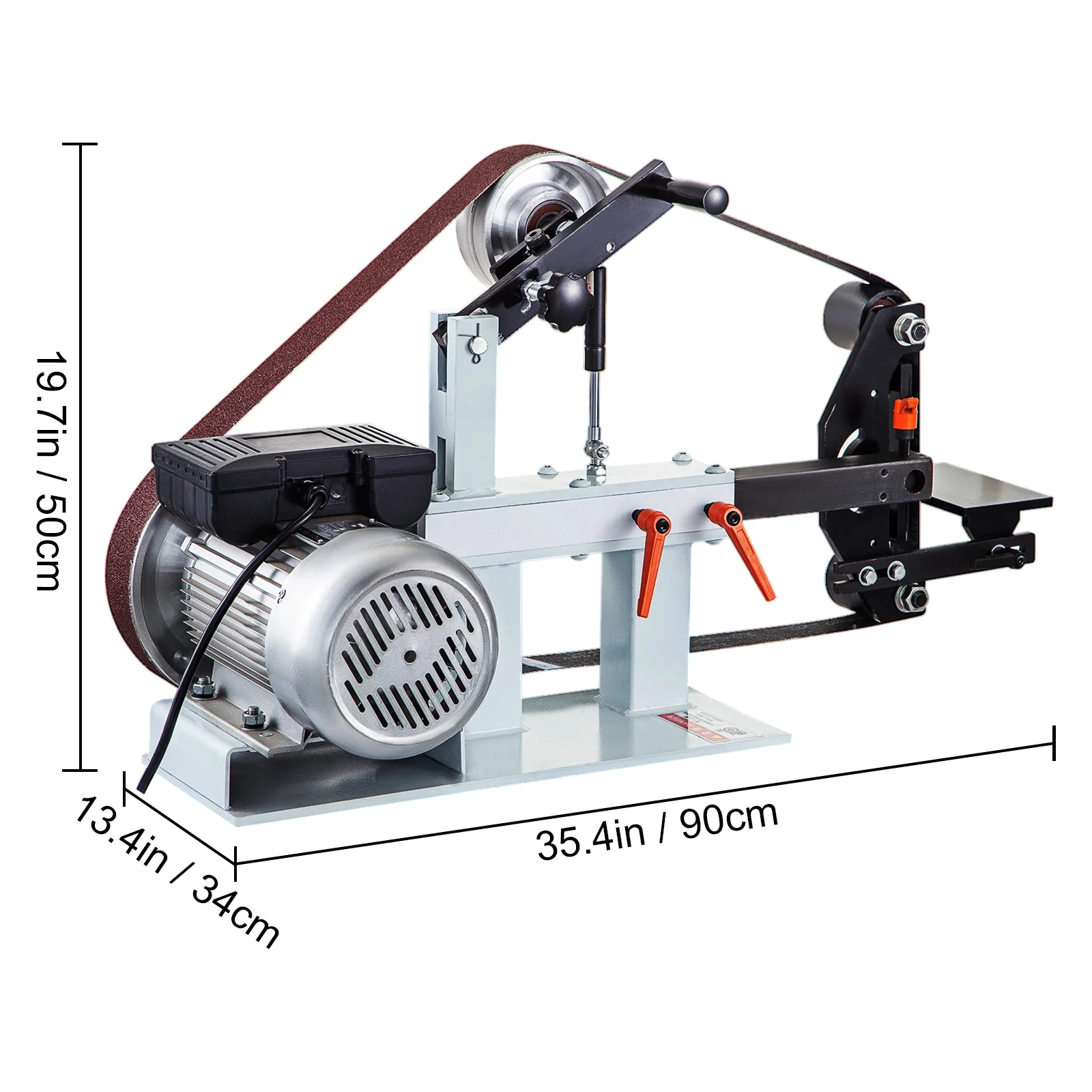 2" x 82" Belt Grinder, 2HP 1500W, Versatile 3 in 1 Constant Speed Sander, 110V Bench Sander with 12" Wheel, Flat Platen Tool Rest, Ideal for Knife Crafting Image 7