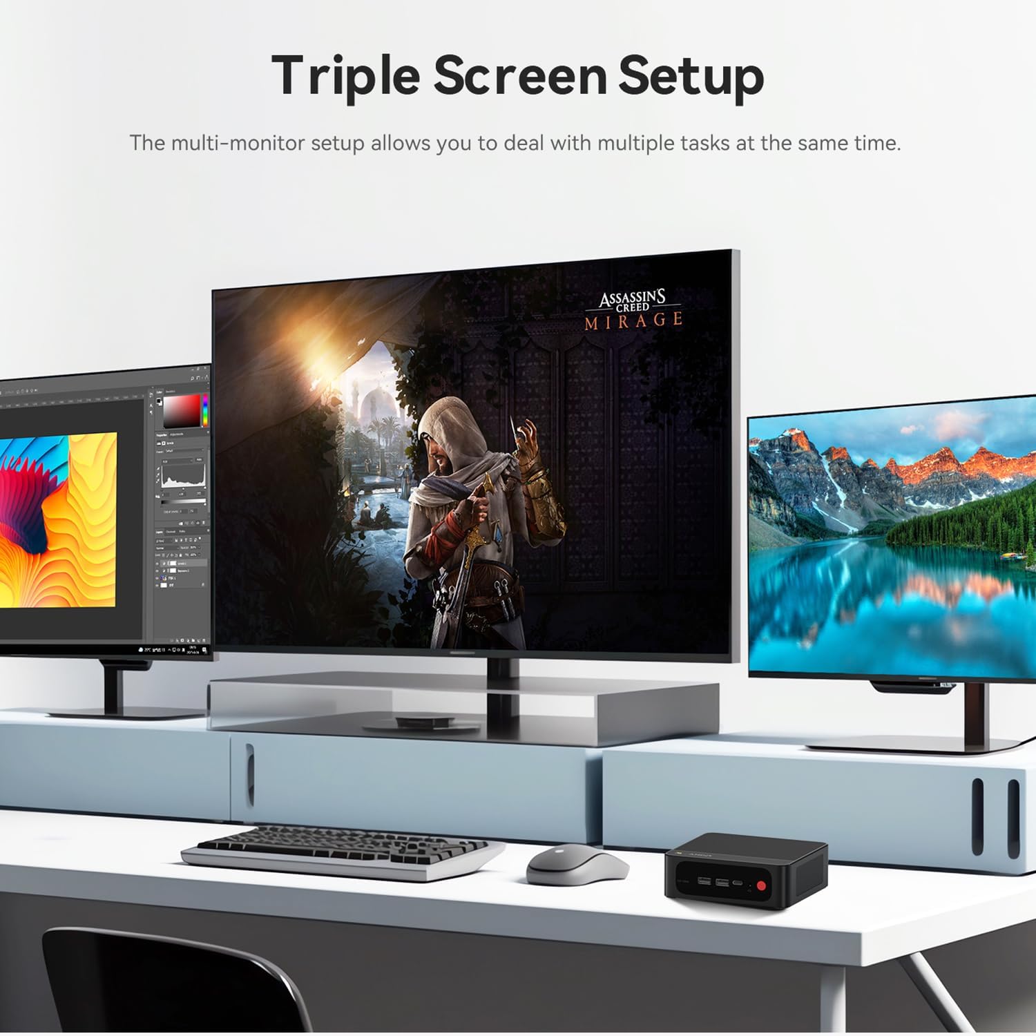 Beelink SER5 MAX Mini PC  AMD Ryzen 7 7735HS(6nm  8C/16T) up to 4.75GHz  Mini Computer 24GB LPDDR5 RAM 1TB NVME SSD  Micro PC 4K@60Hz Triple Display  Mini Gaming Computer WiFi6/BT5.2/HTPC/W-11 Pro