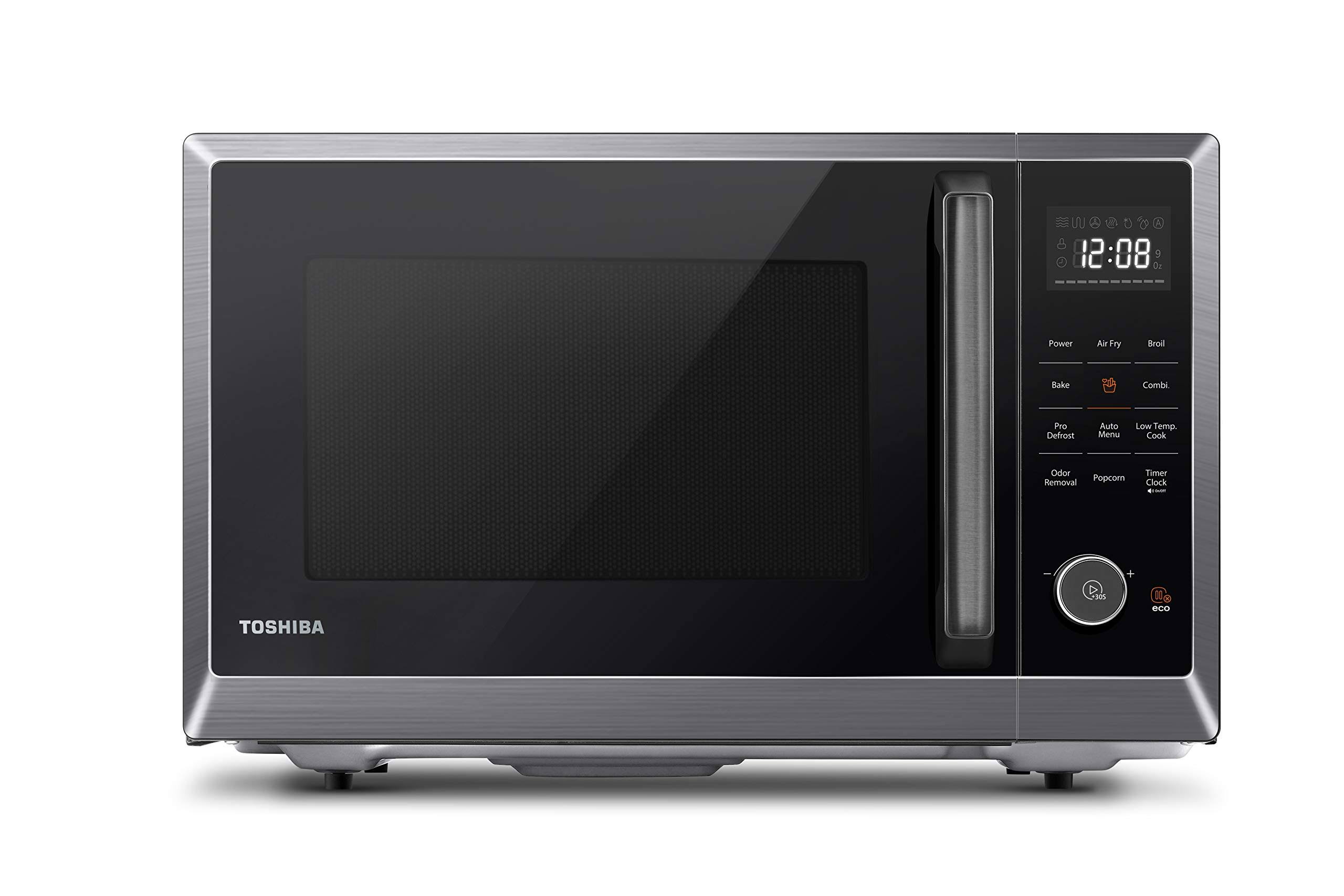 Toshiba Ml2-ec10sa(bs) 4-in-1 Microwave Oven with Healthy Air Fry, Convection Cooking, Easy-Clean Interior and Eco Mode, 1.0 cu.ft, Black Stainless