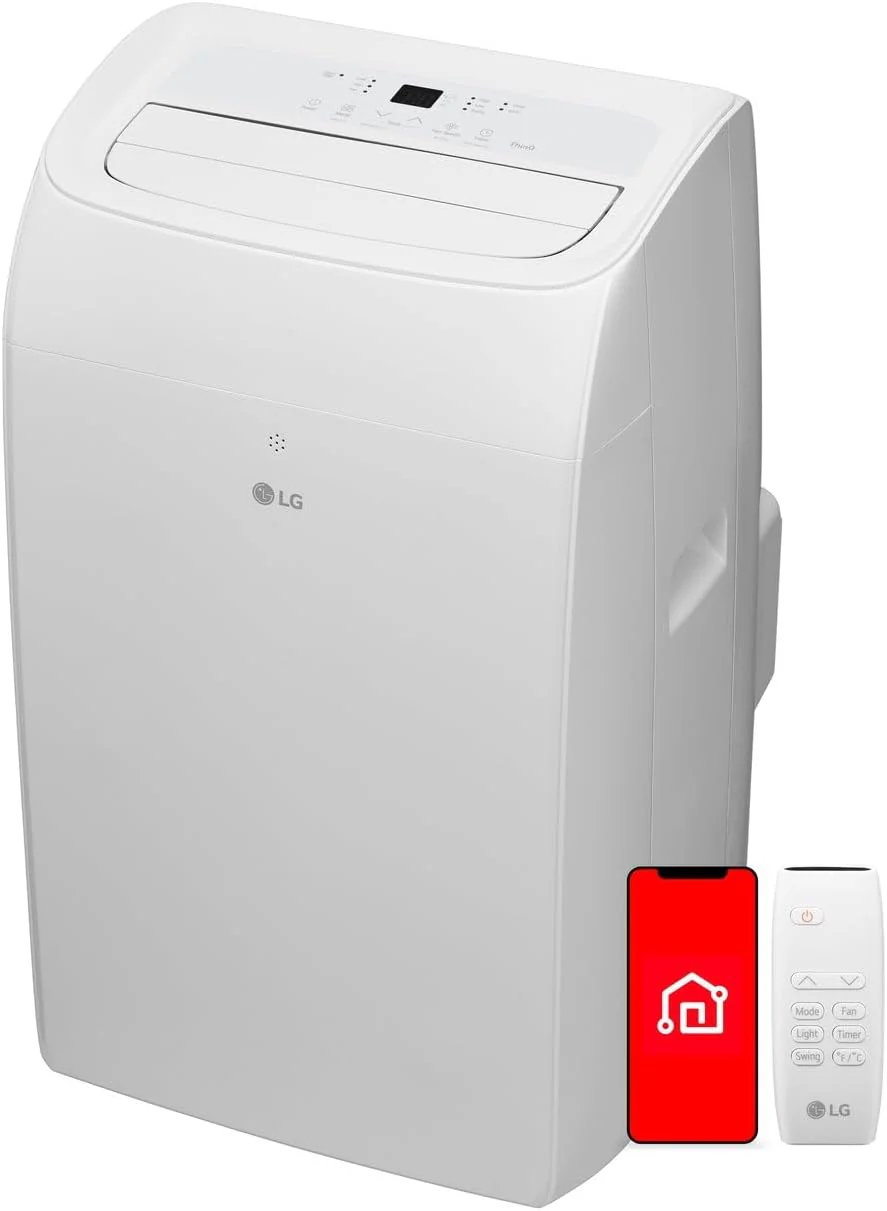 Climatiseur portable intelligent LG 8 350 BTU (DOE) / 12 000 BTU (ASHRAE), rafraîchit une pièce de 32,5 m² (14 pi x 25 pi), compatible avec les smartphones et la commande vocale LG ThinQ, Amazon Alexa et Google Assistant, 115 V