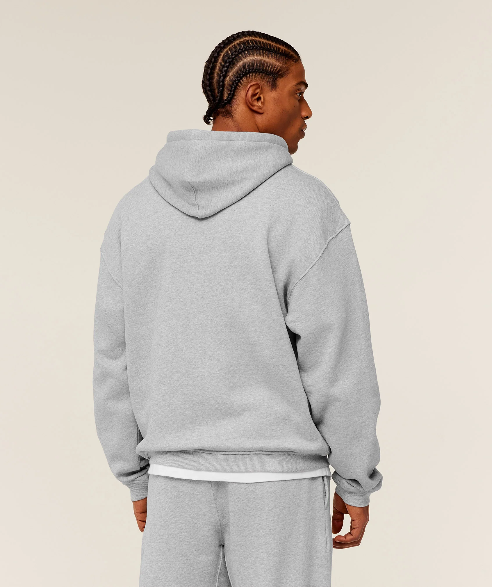 FADE GRAPHIC ZIP THROUGH HOODIE - Light Grey Core Marl