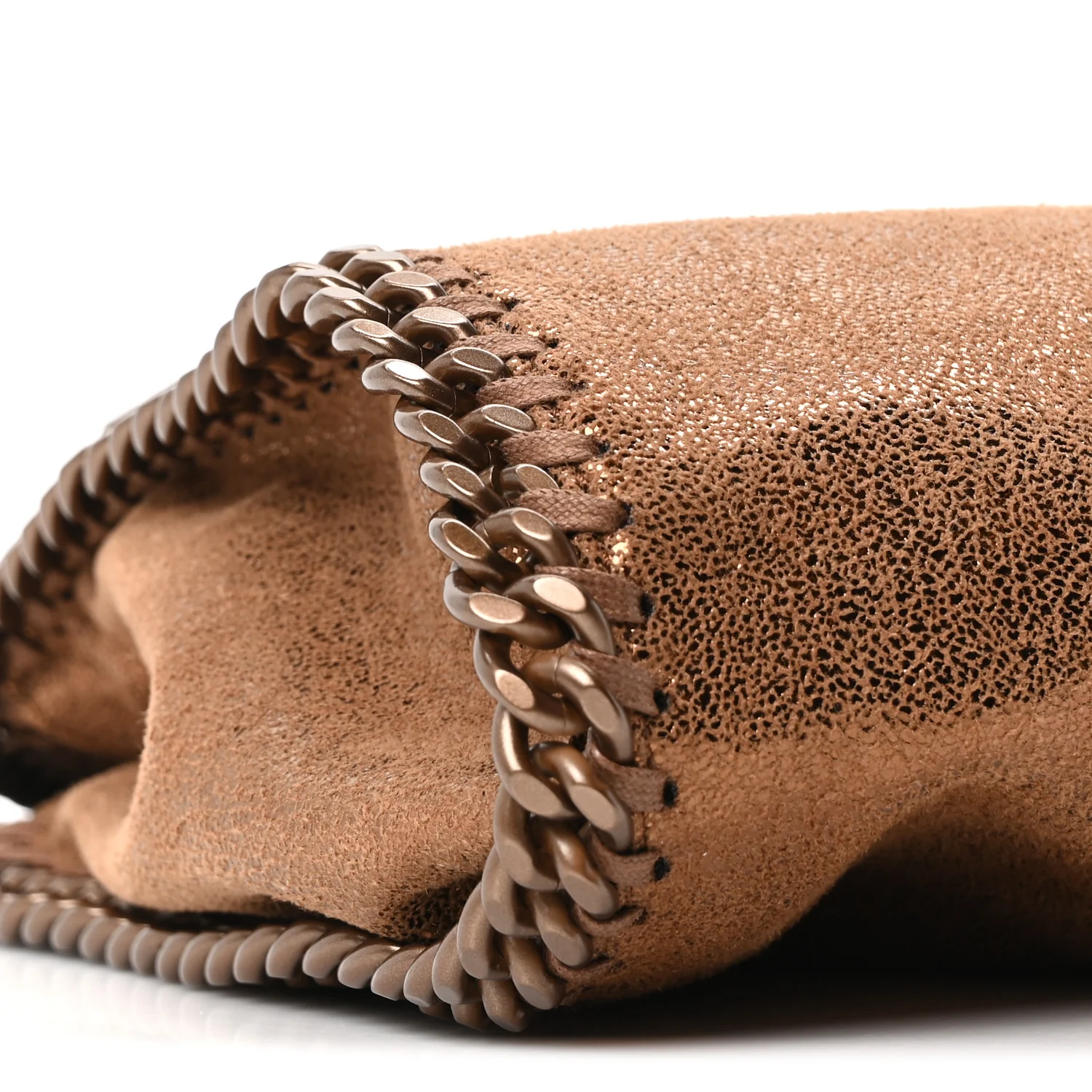 Metallic Shaggy Deer Mini Falabella Fold Over Tote Bronze