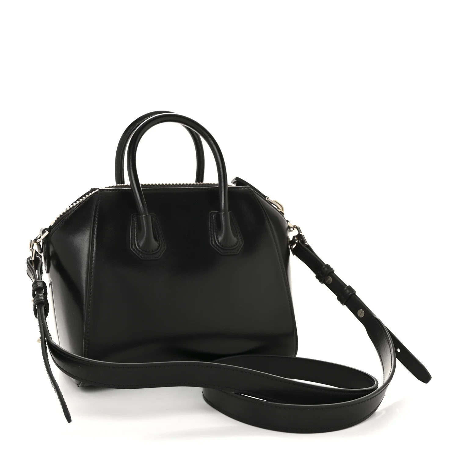 Shiny Lord Calfskin Mini Antigona Black