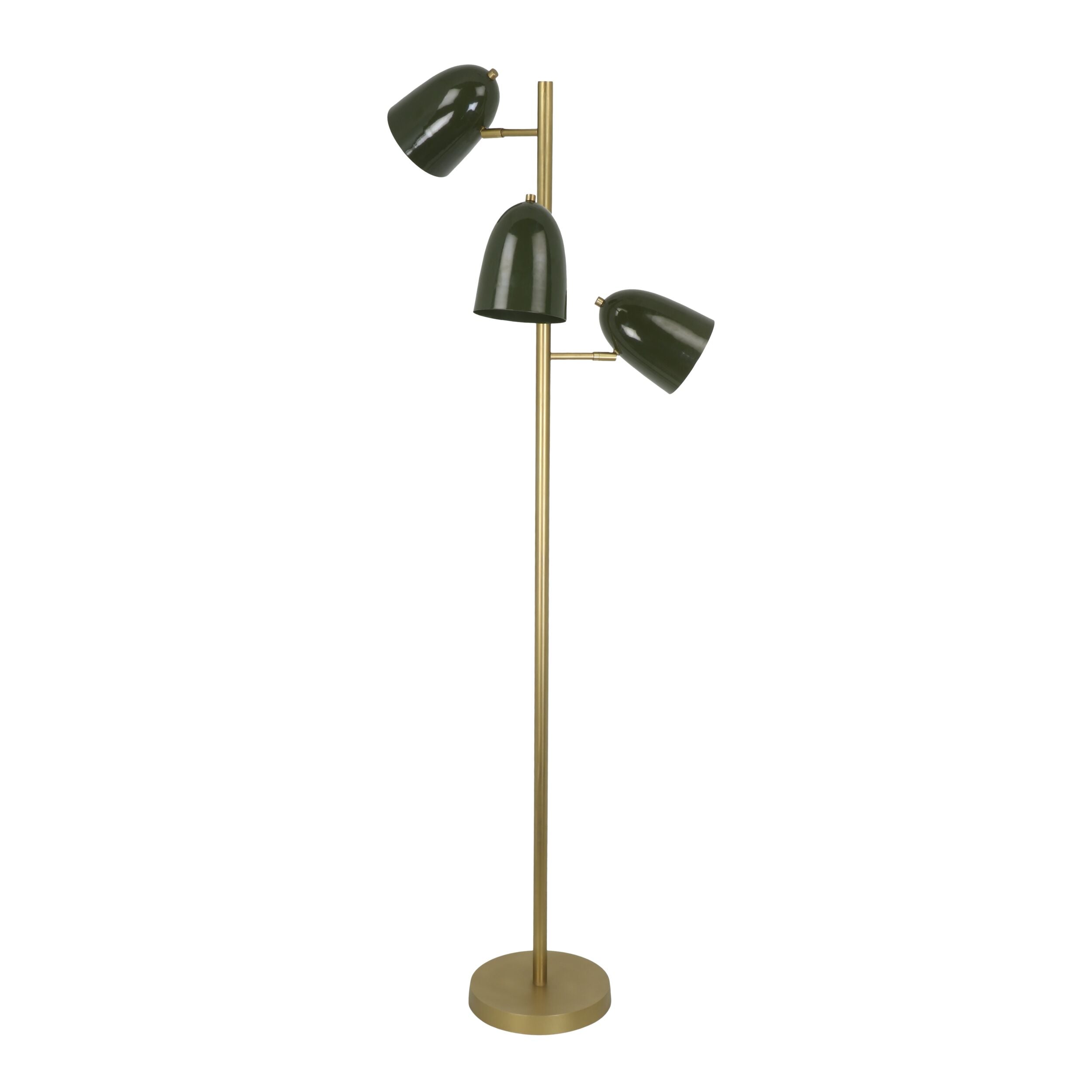 Argo Metal Floor Lamp Matte Brass/Green 158cm