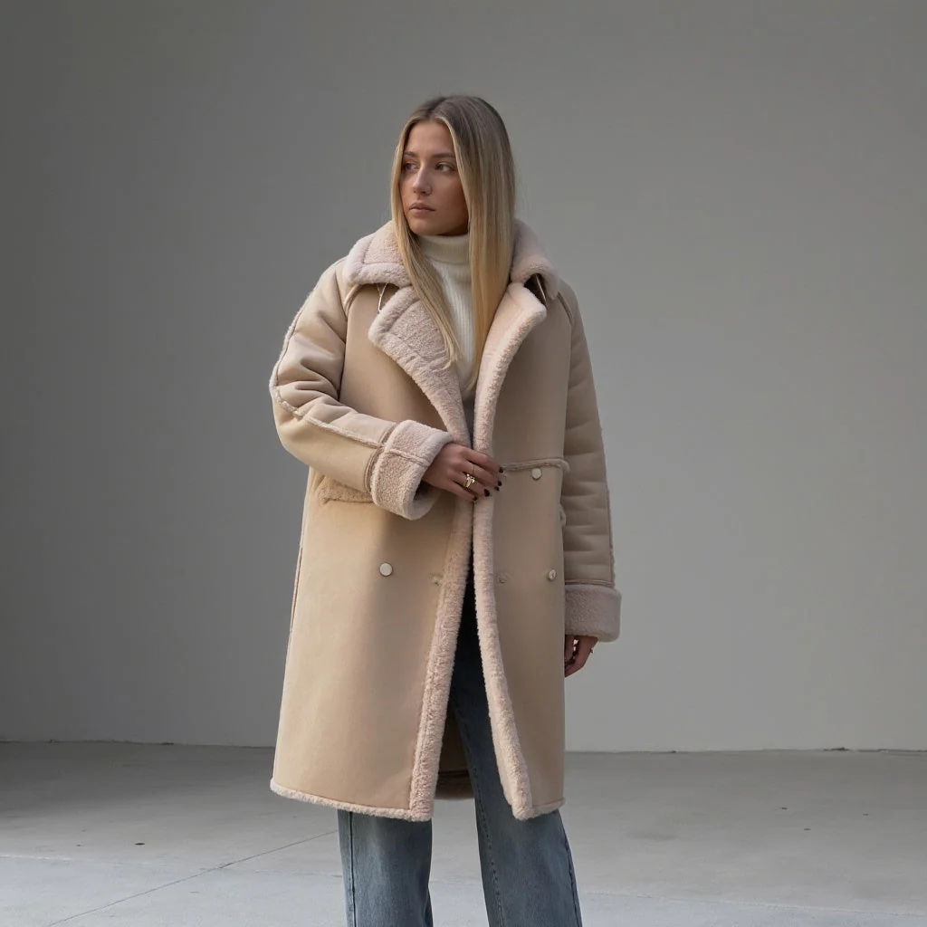 Manteau d'hiver élégant en daim