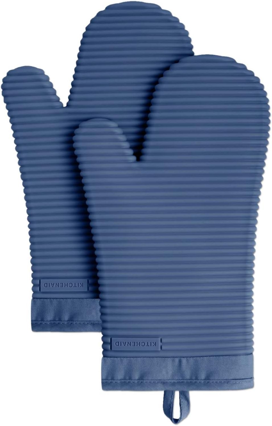 KITCHENAID Ribbed Soft Silicone Oven Mitt 2-Pack Set, 7.5
