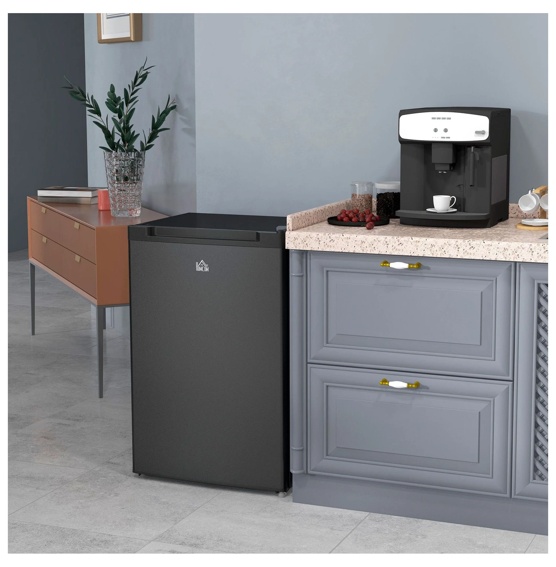 3 Cu Ft Upright Freezer Black Mini Freezer with Adjustable Thermostat Reversible Door for Apartment, Dorm, Office - Image 9