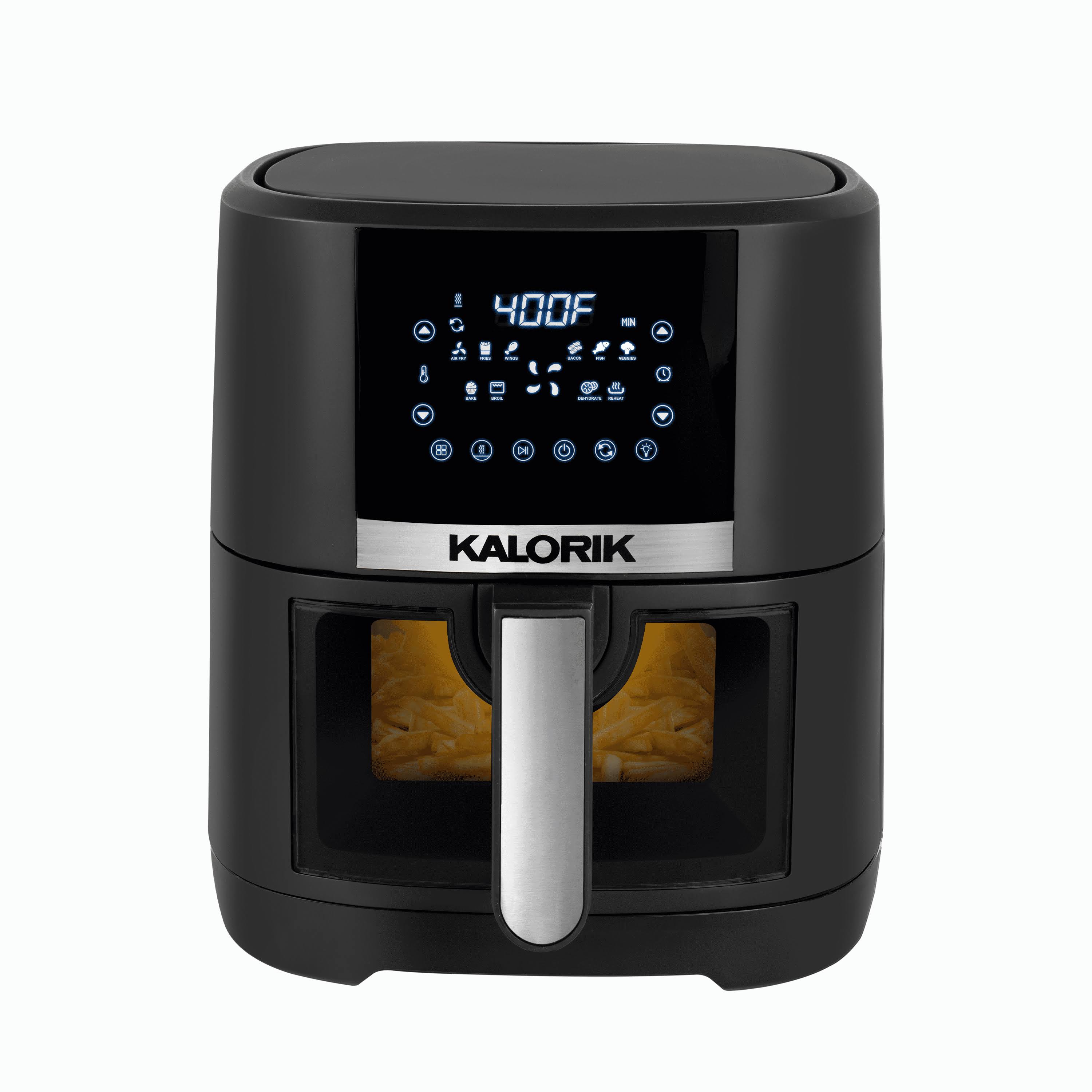 Kalorik 5 Quart Digital Air Fryer with Viewing Window, Black